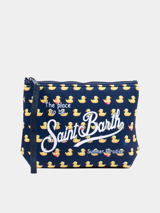 Pochette blu Aline per bambino con paperelle,Mc2 Saint Barth,ALIN001 03152L