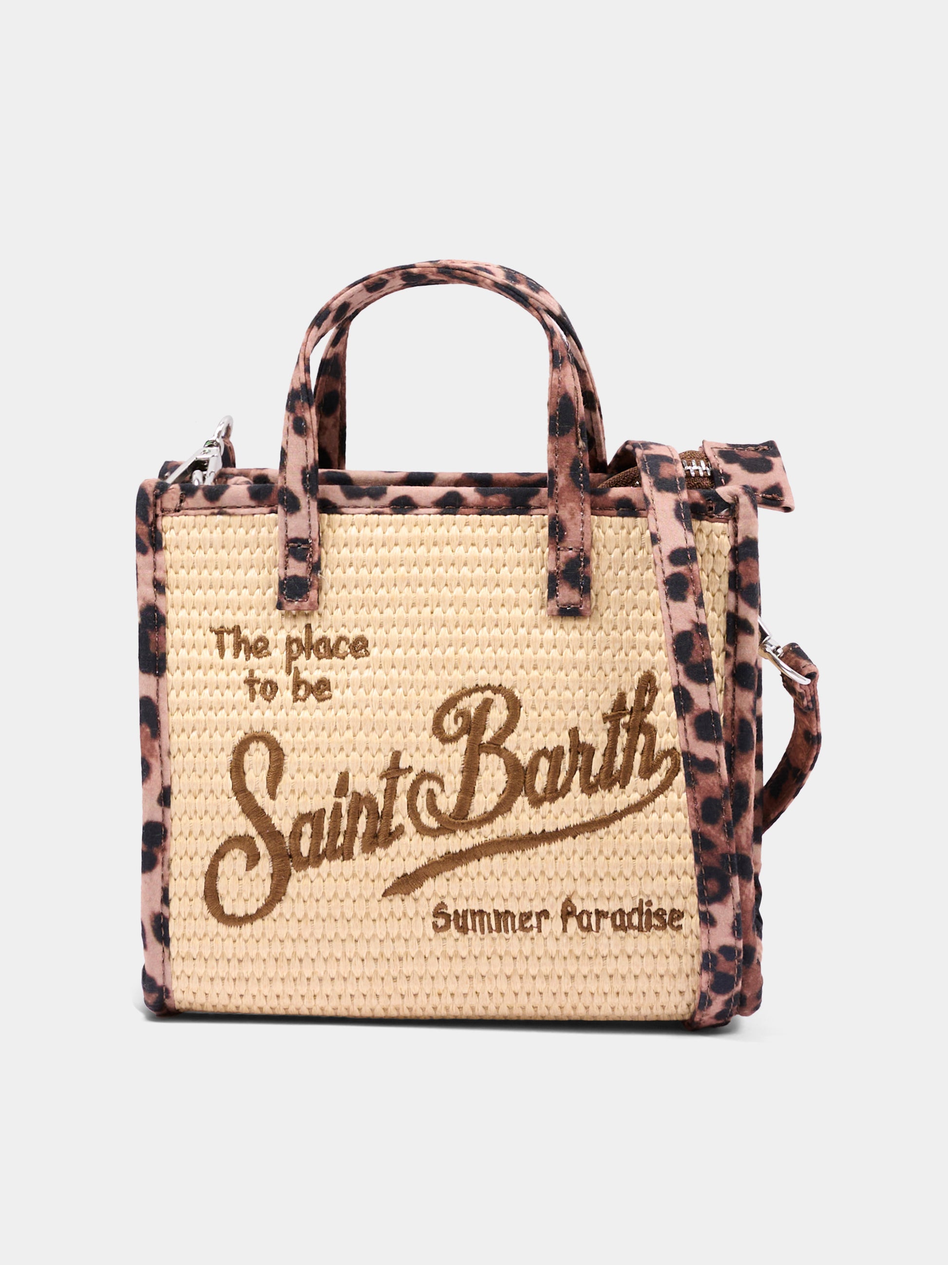Borsa beige Vivian Mini Straw per bambina animalier,Mc2 Saint Barth,VIVM001 02781L