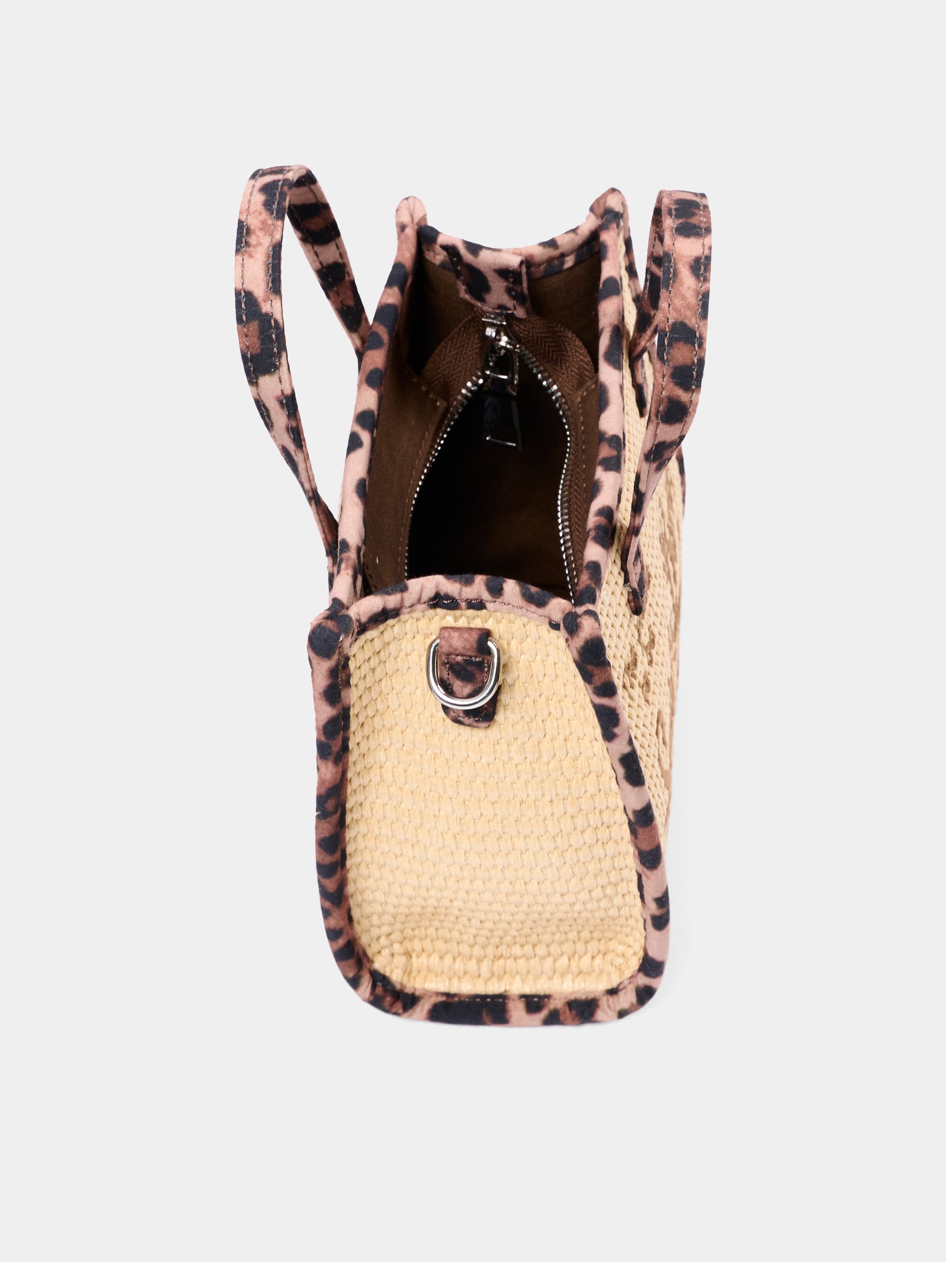 Borsa beige Vivian Mini Straw per bambina animalier,Mc2 Saint Barth,VIVM001 02781L