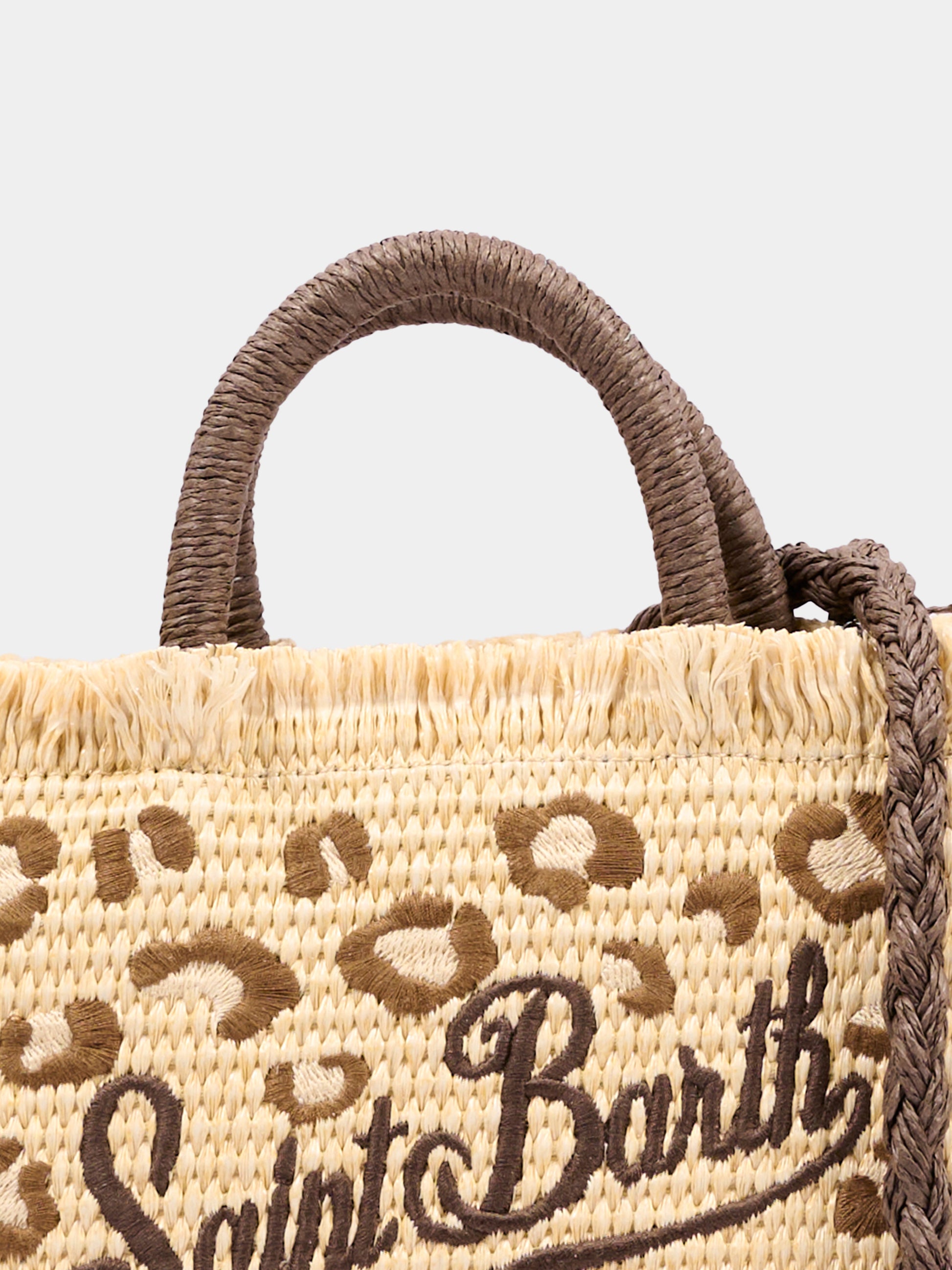 Borsa mare beige Vanity Mini Straw per bambina animalier,Mc2 Saint Barth,VAMI009 00349L