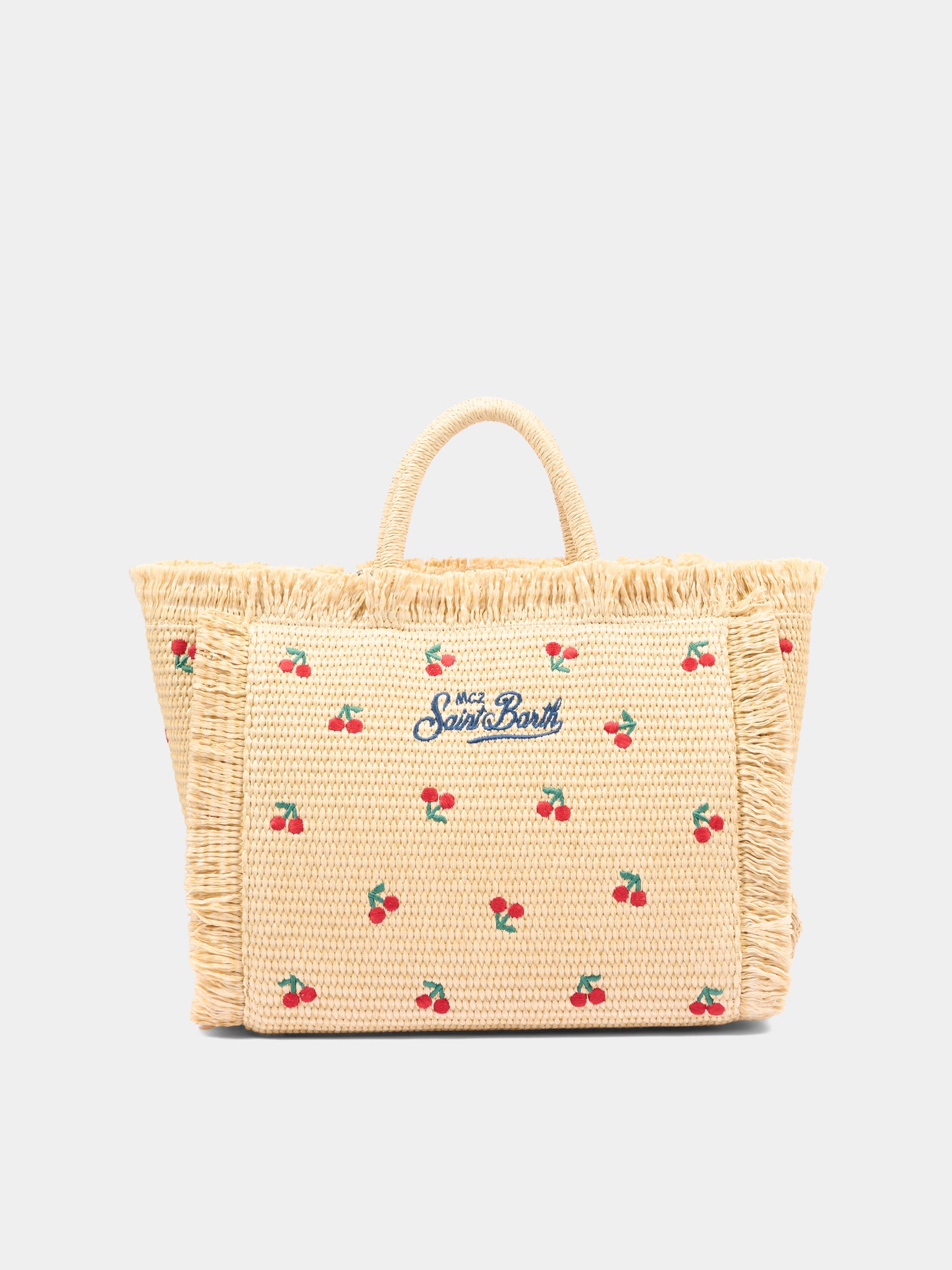 Borsa mare beige Colette Straw per bambina con ciliegie,Mc2 Saint Barth,COL0017 00345L