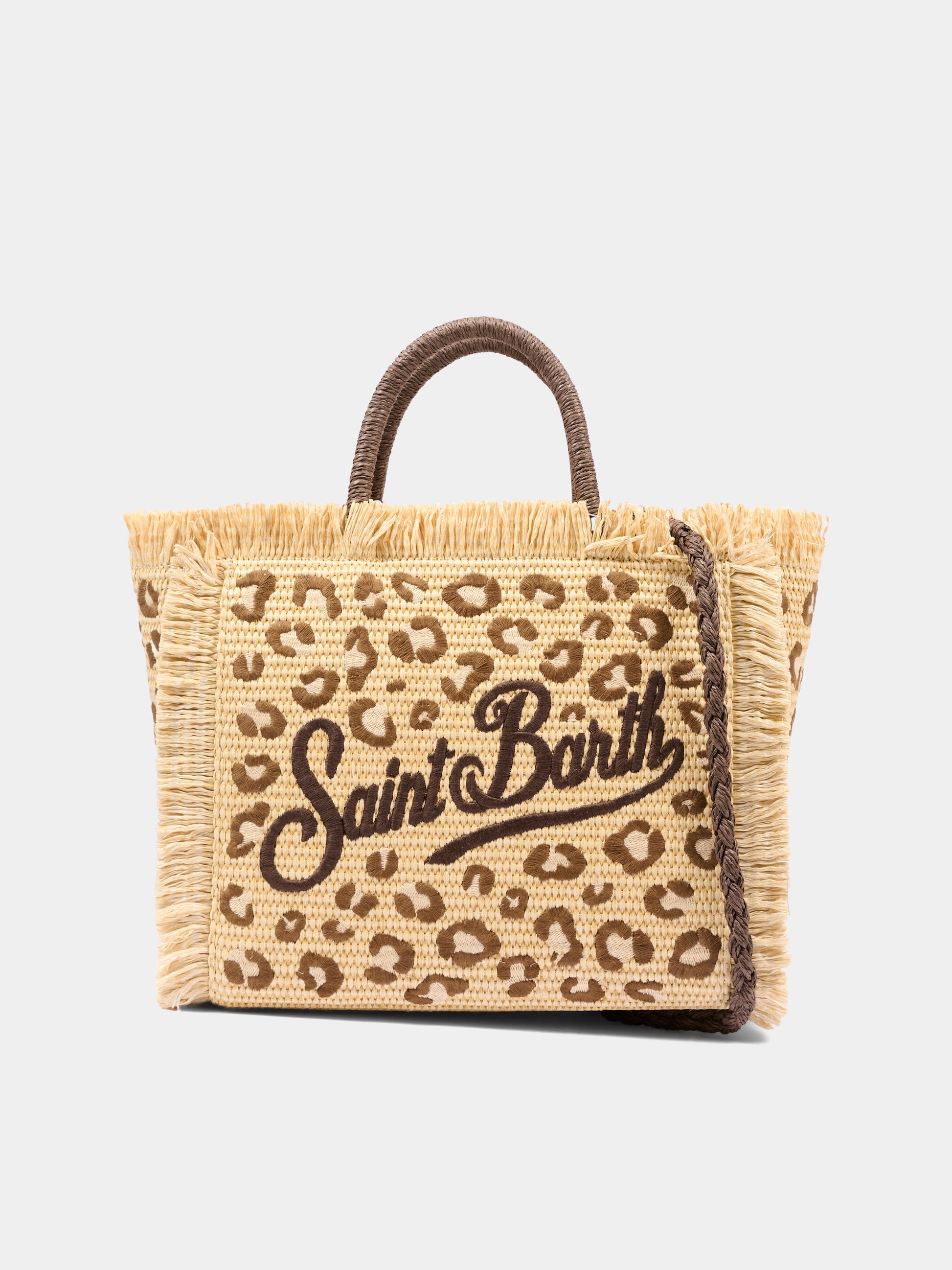 Borsa mare beige Colette Straw per bambina animalier,Mc2 Saint Barth,COL0017 00349L