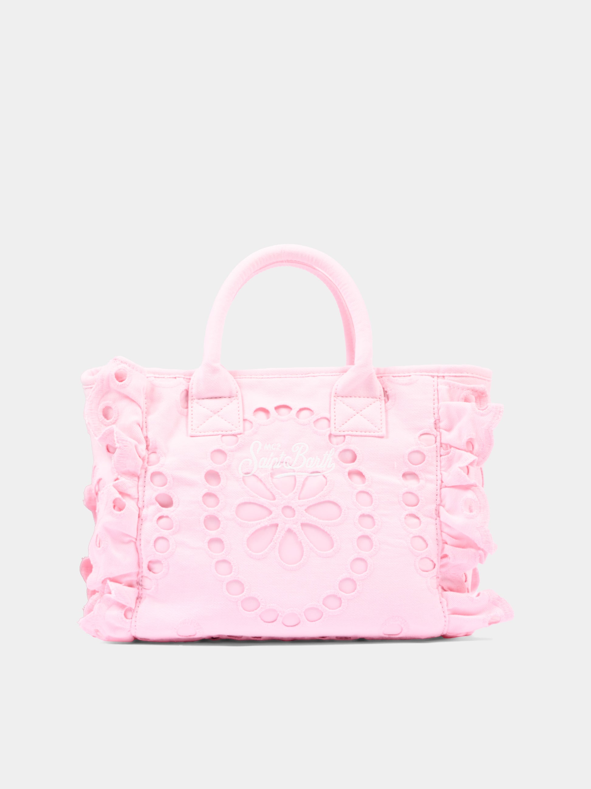 Borsa mare rosa Colette Volant per bambina traforata,Mc2 Saint Barth,COL0027 00411L