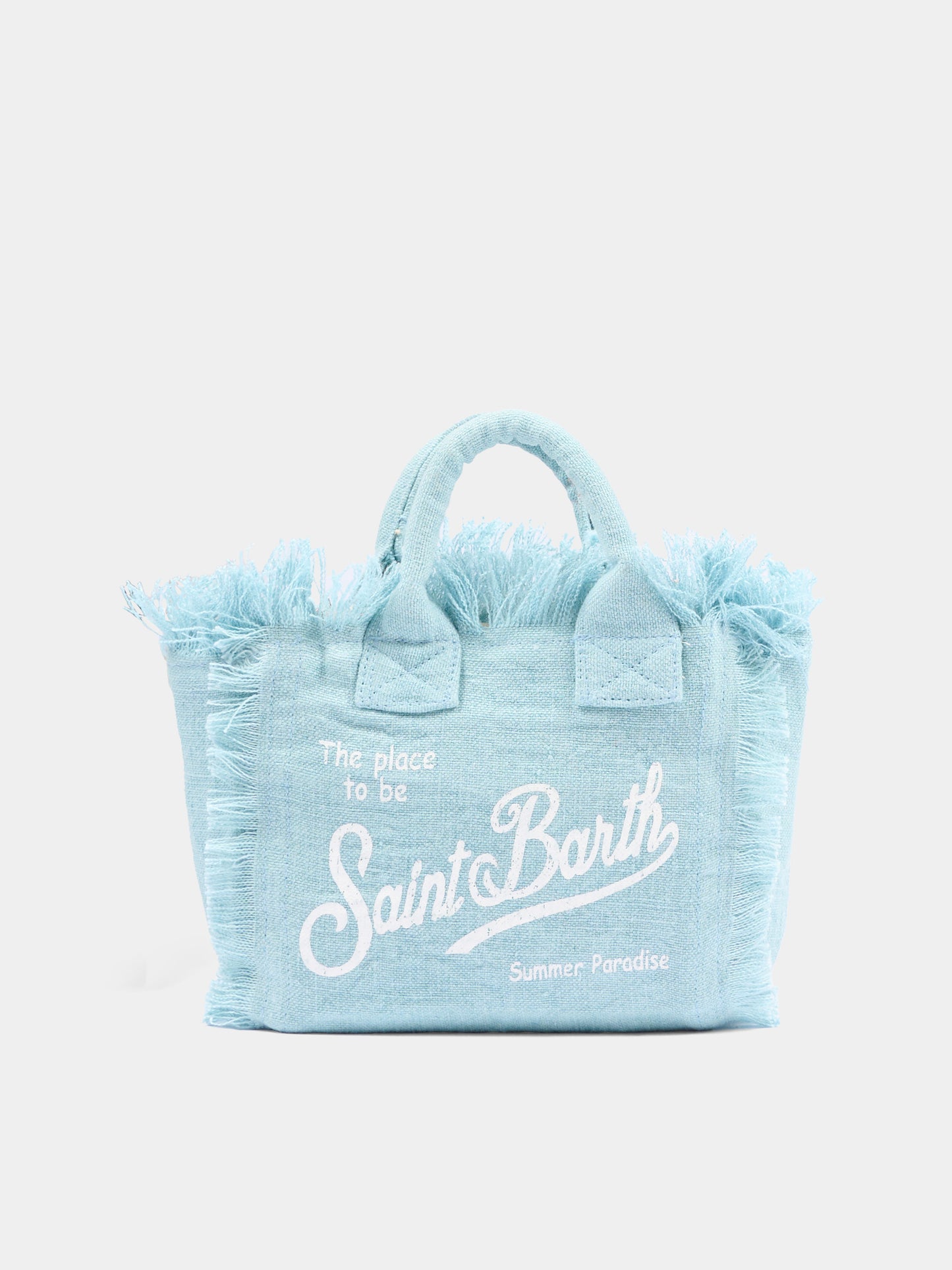 Borsa celeste Vanity Mini Linen per bambina,Mc2 Saint Barth,VAMI008 00555L