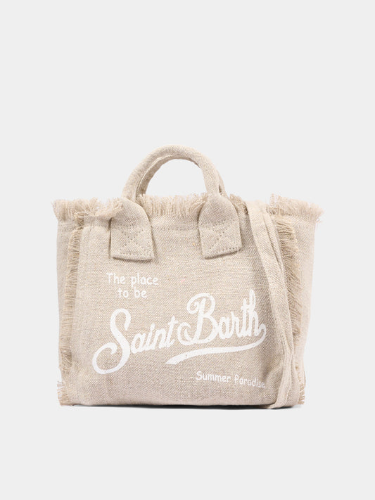 Borsa beige Vanity Mini Linen per bambina,Mc2 Saint Barth,VAMI008 01139L
