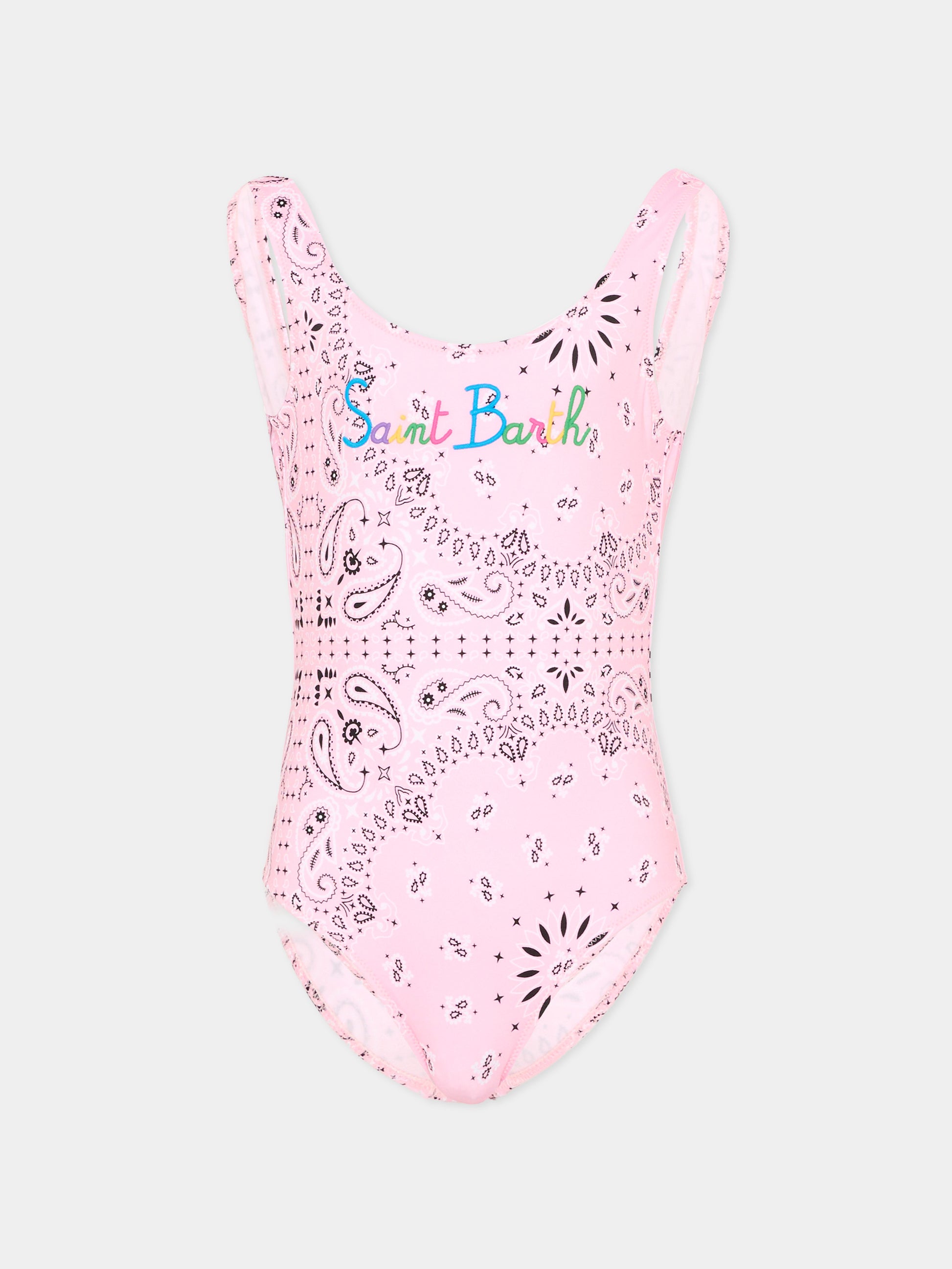 Costume rosa Cara per bambina stampa bandana,Mc2 Saint Barth,CARA001 00901L