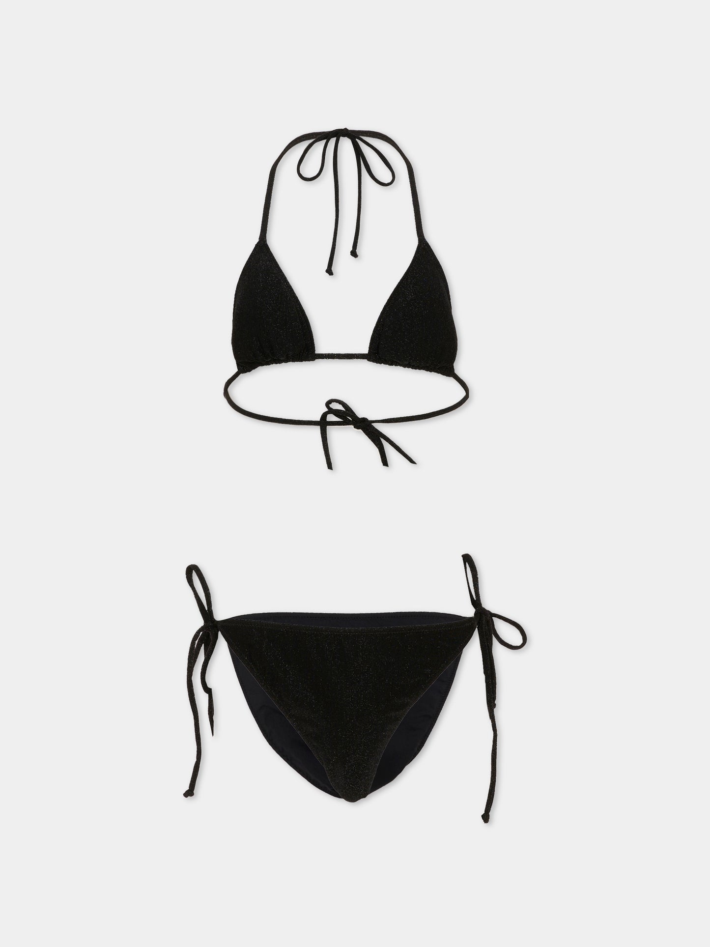 Bikini nero Leah Teen per bambina in lurex,Mc2 Saint Barth,LEH00011 00077L