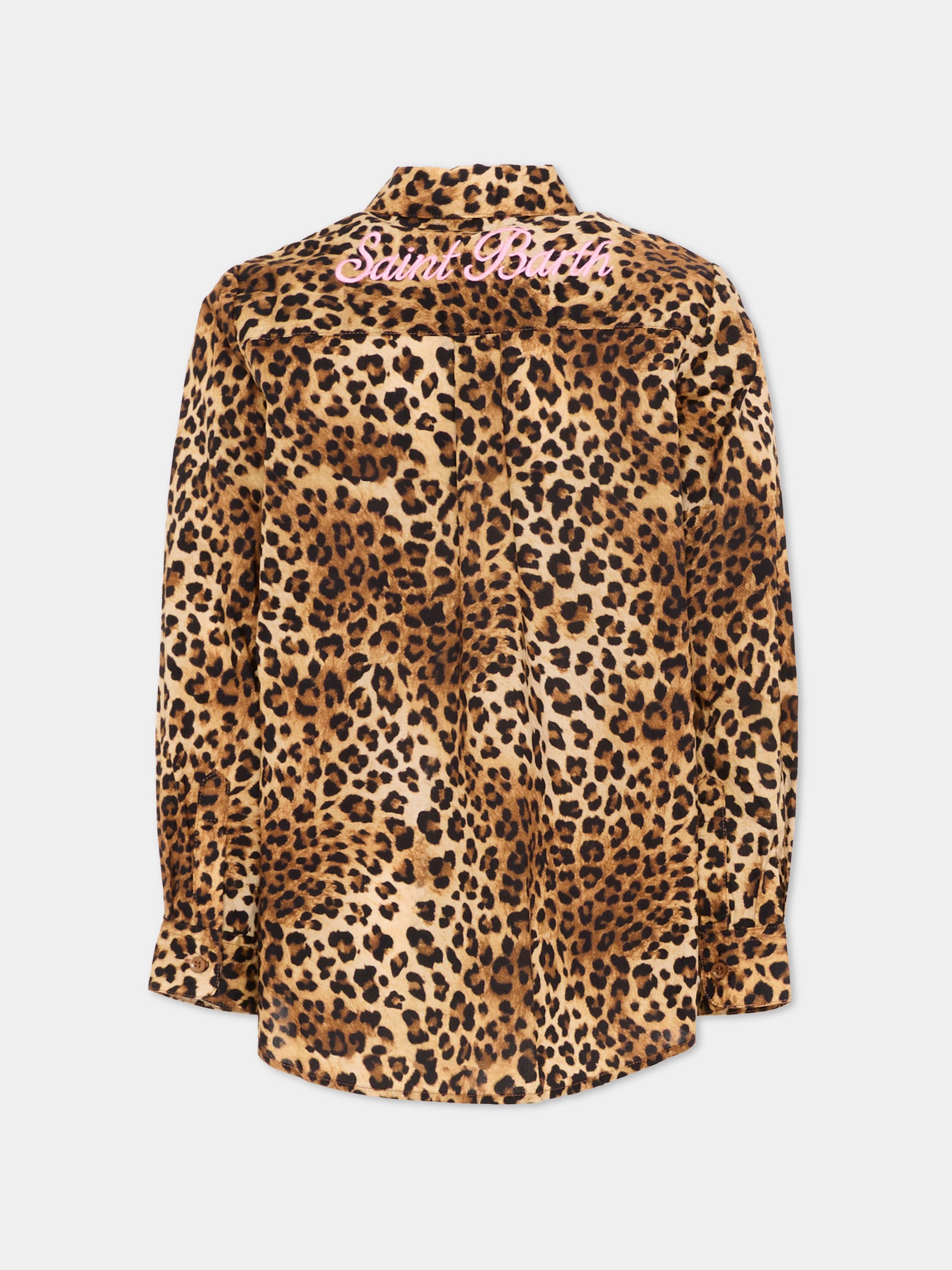 Camicia marrone Mini Brigitte per bambina animalier,Mc2 Saint Barth,BRIG003 07520L