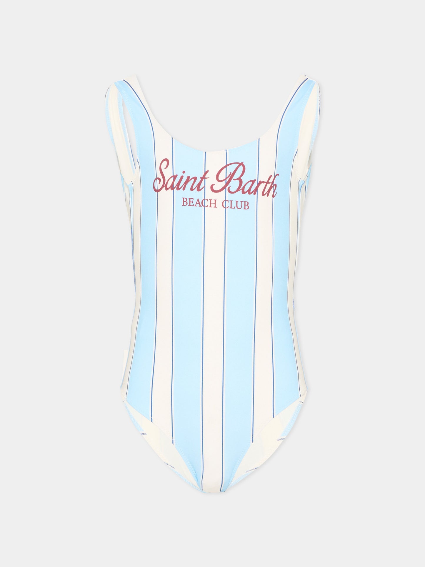 Costume intero azzurro  cara  per bambina a righe,Mc2 Saint Barth,CARA001 03087L