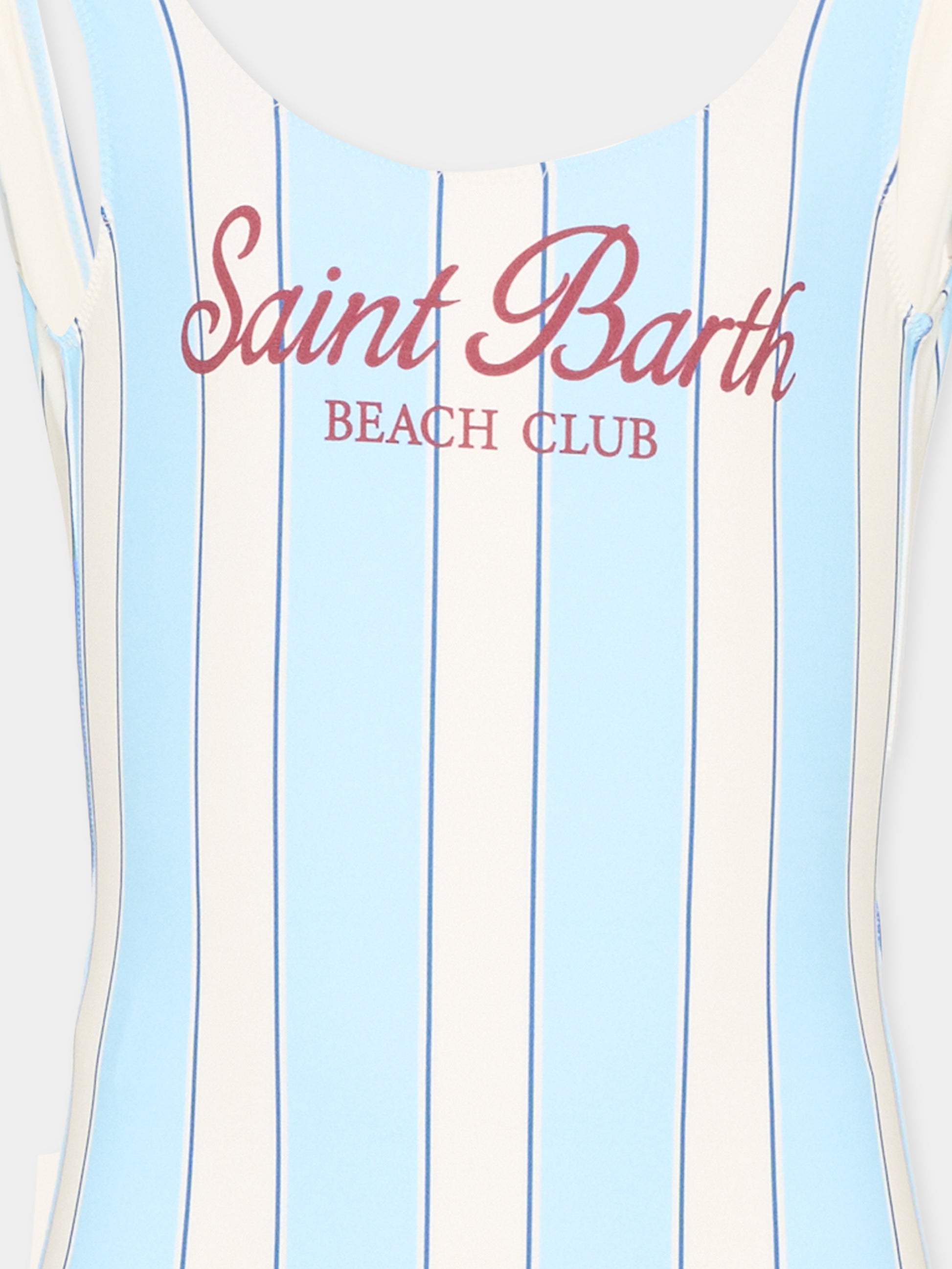 Costume intero azzurro  cara  per bambina a righe,Mc2 Saint Barth,CARA001 03087L