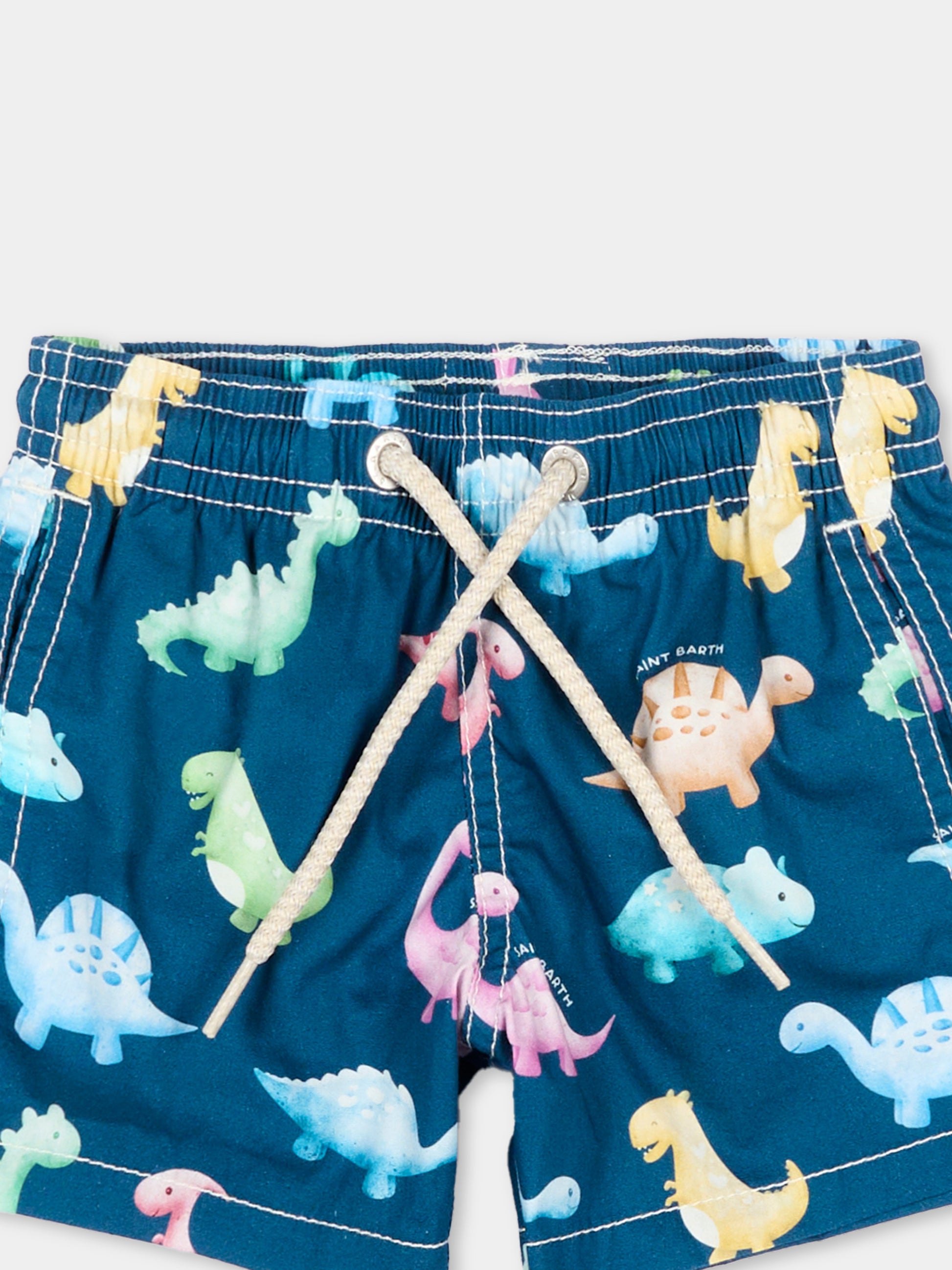 Boxer mare blu Joell per neonato con dinosauri,Mc2 Saint Barth,JOEL001 03834L