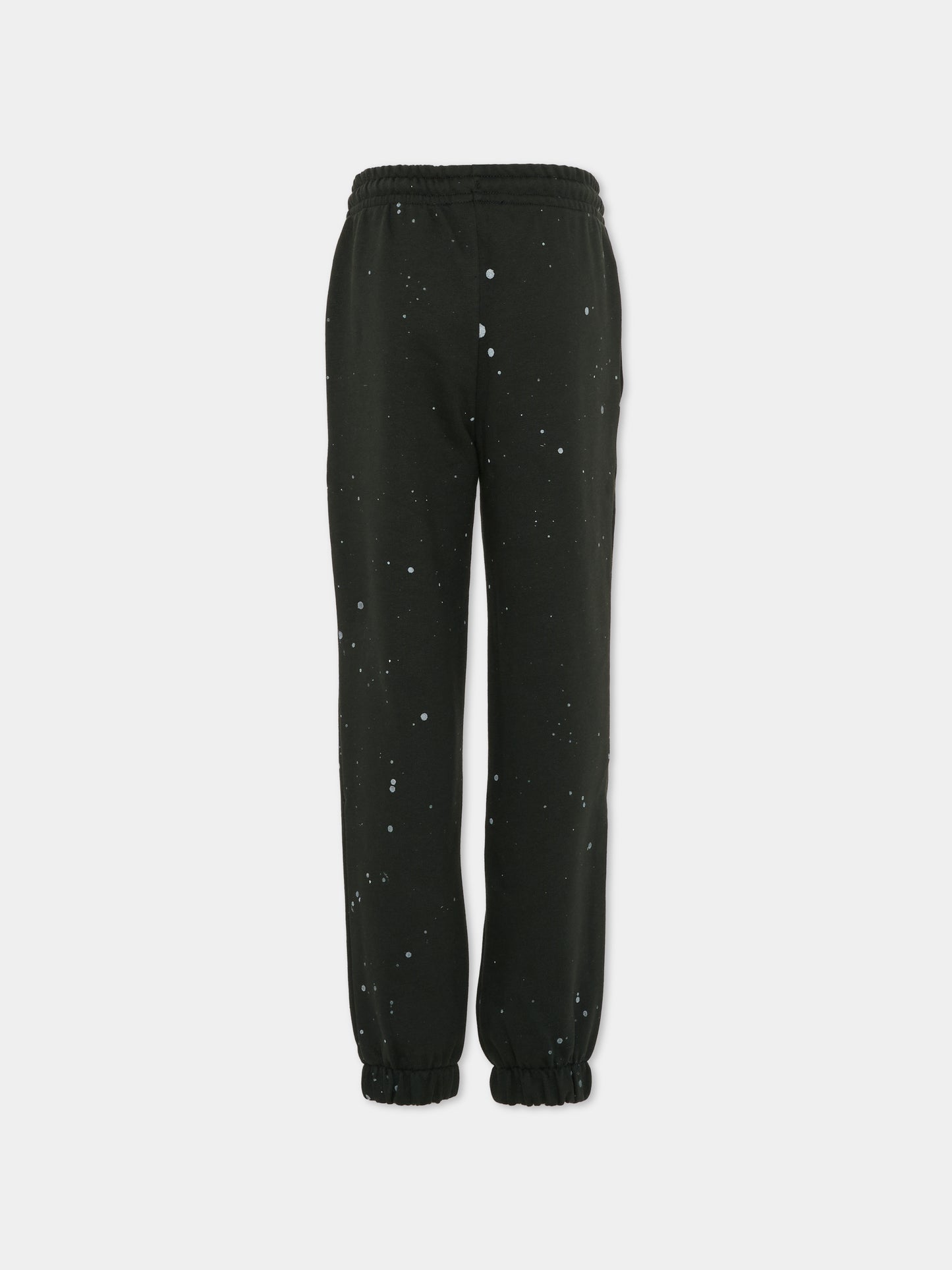 Pantaloni neri per bambino con logo e schizzi di vernice,Msgm Kids,F5MSJBFP252 MS040