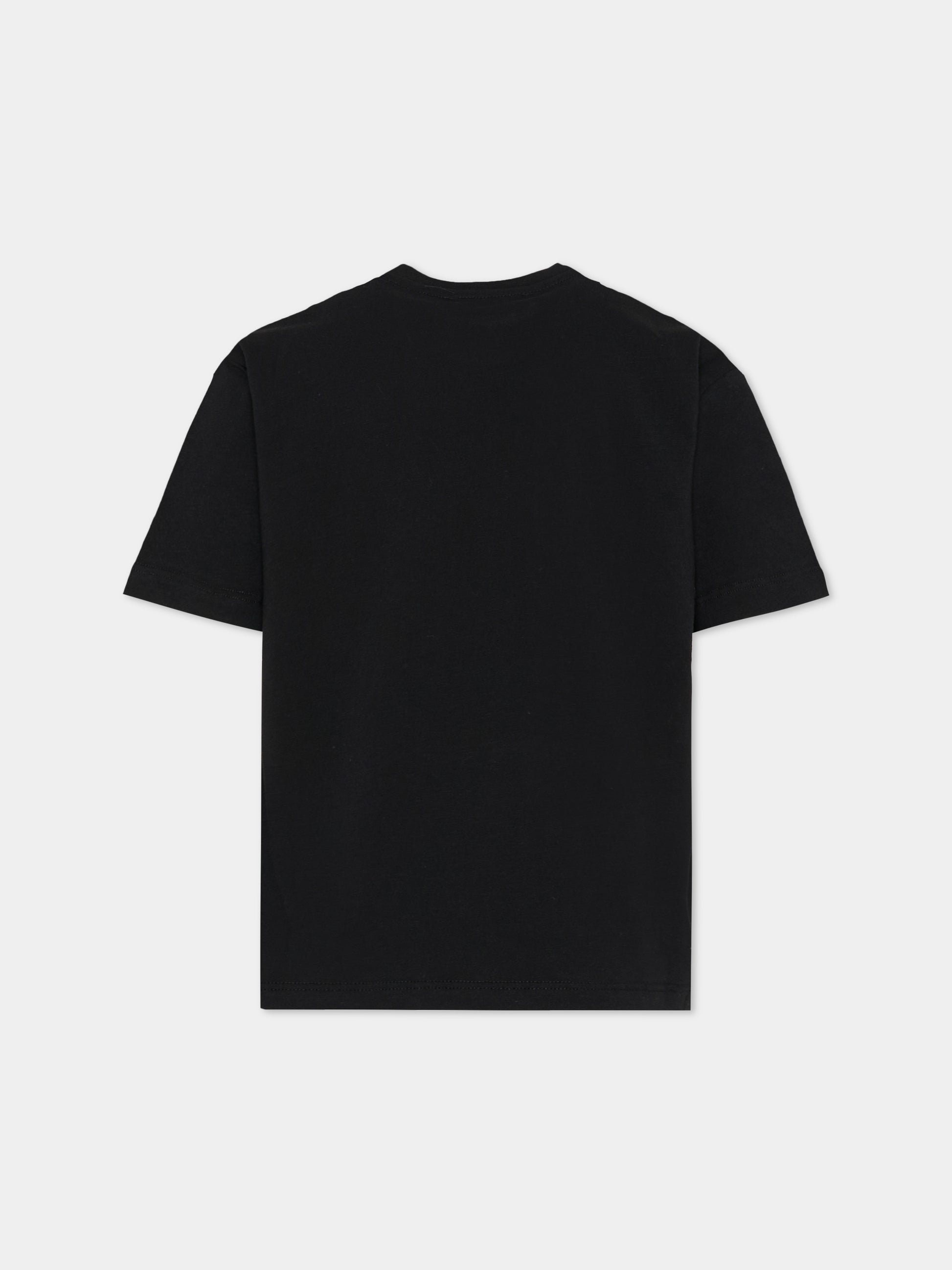 T-shirt nera per bambino con logo,Msgm Kids,F5MSJBTH218 110