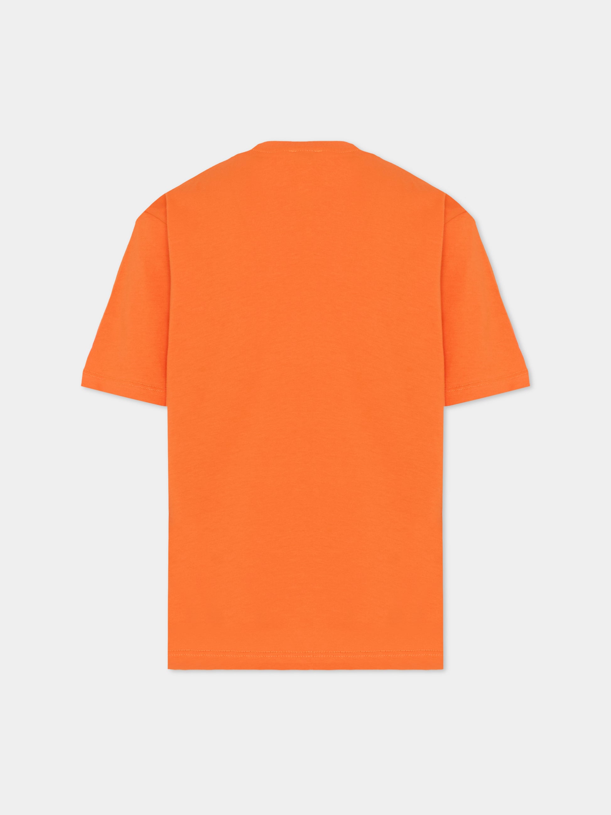 T-shirt arancione per bambino con logo,Msgm Kids,F5MSJBTH299 030