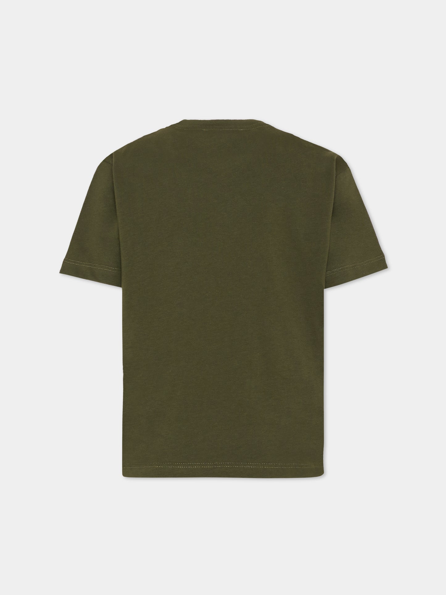 T-shirt verde per bambino con logo,Msgm Kids,F5MSJBTH299 082