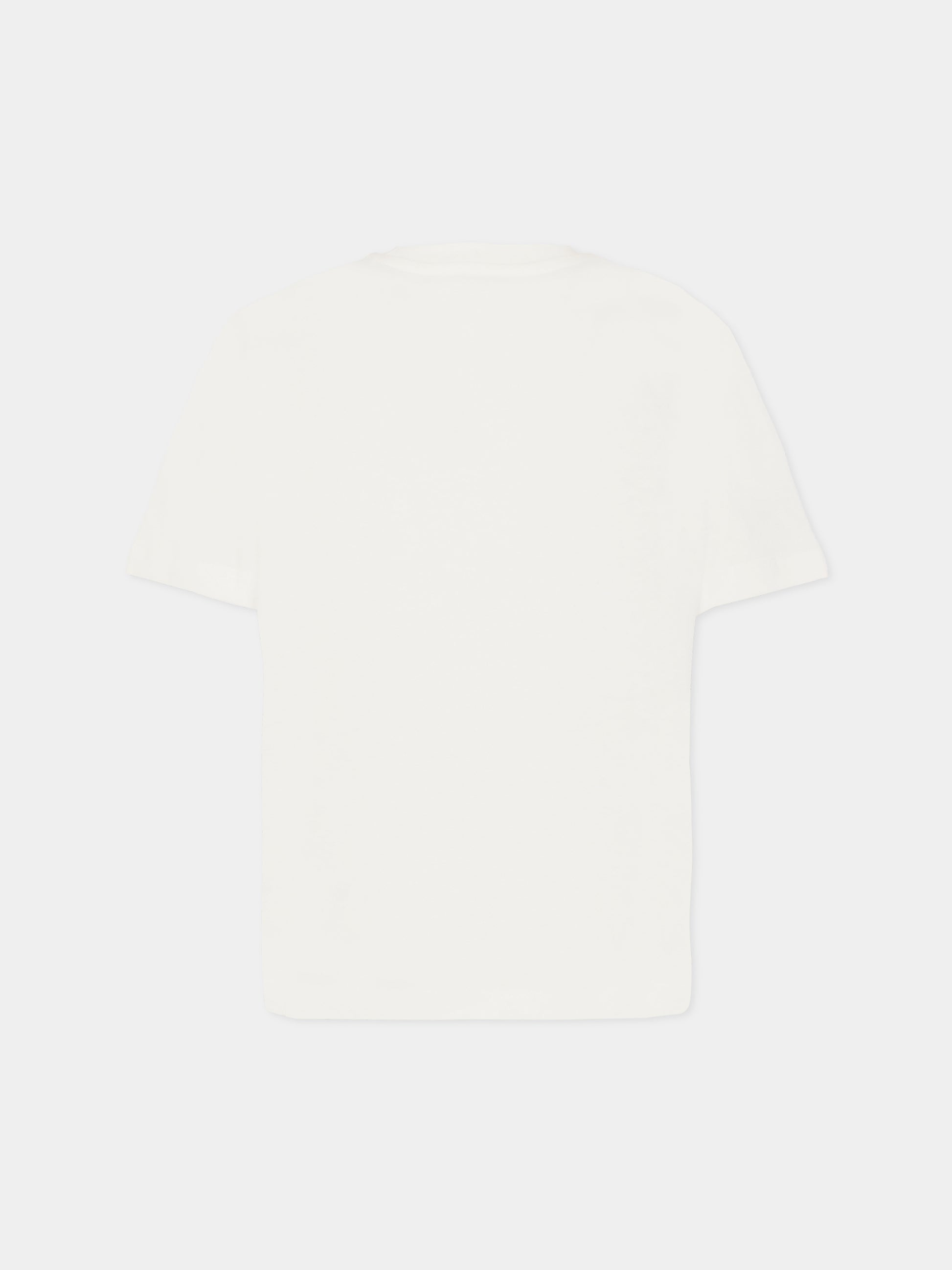 T-shirt bianca per bambino con logo,Msgm Kids,F5MSJBTH304 002