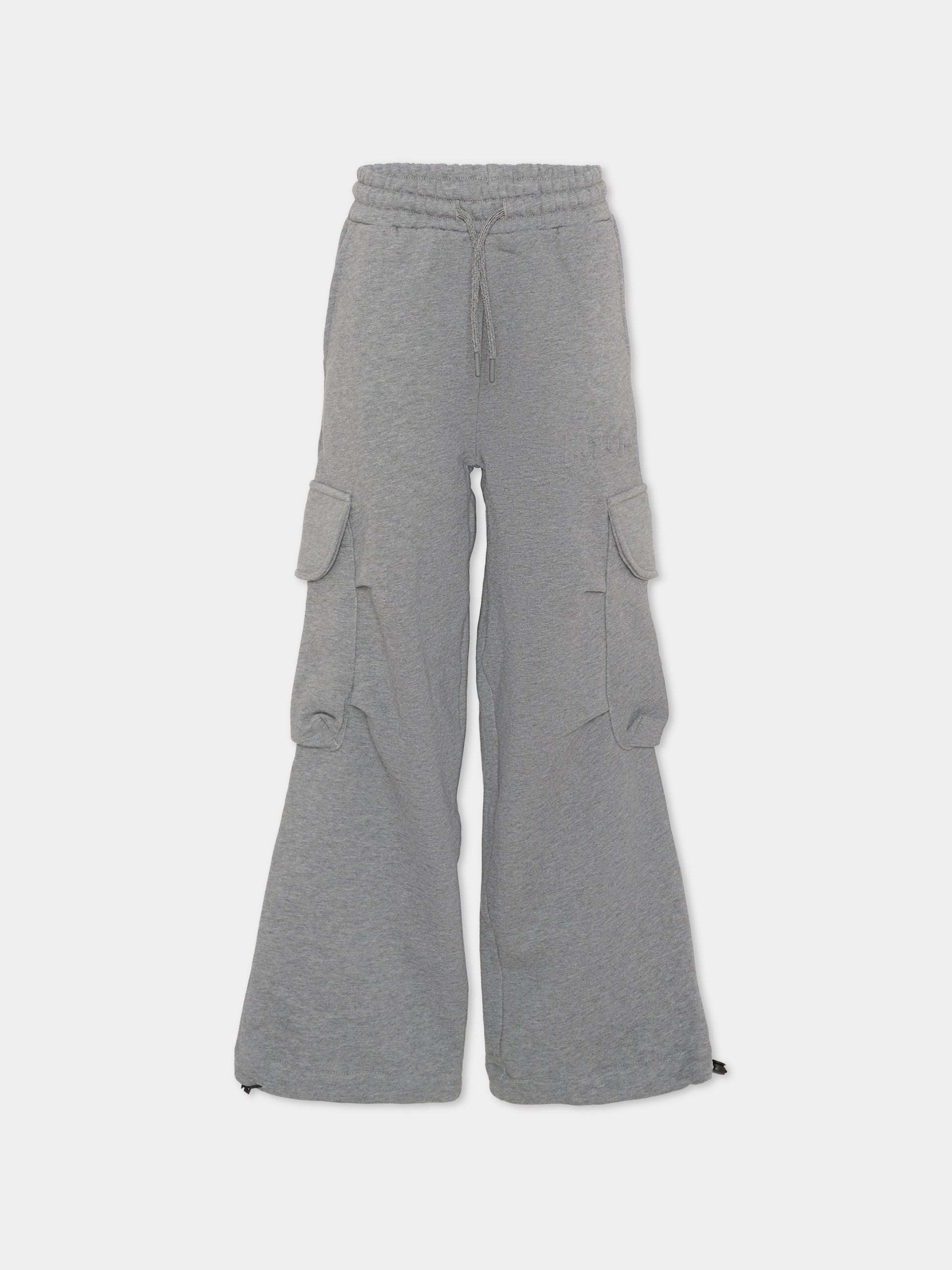 Pantaloni grigi per bambina con logo,Msgm Kids,F5MSJUFP025 104
