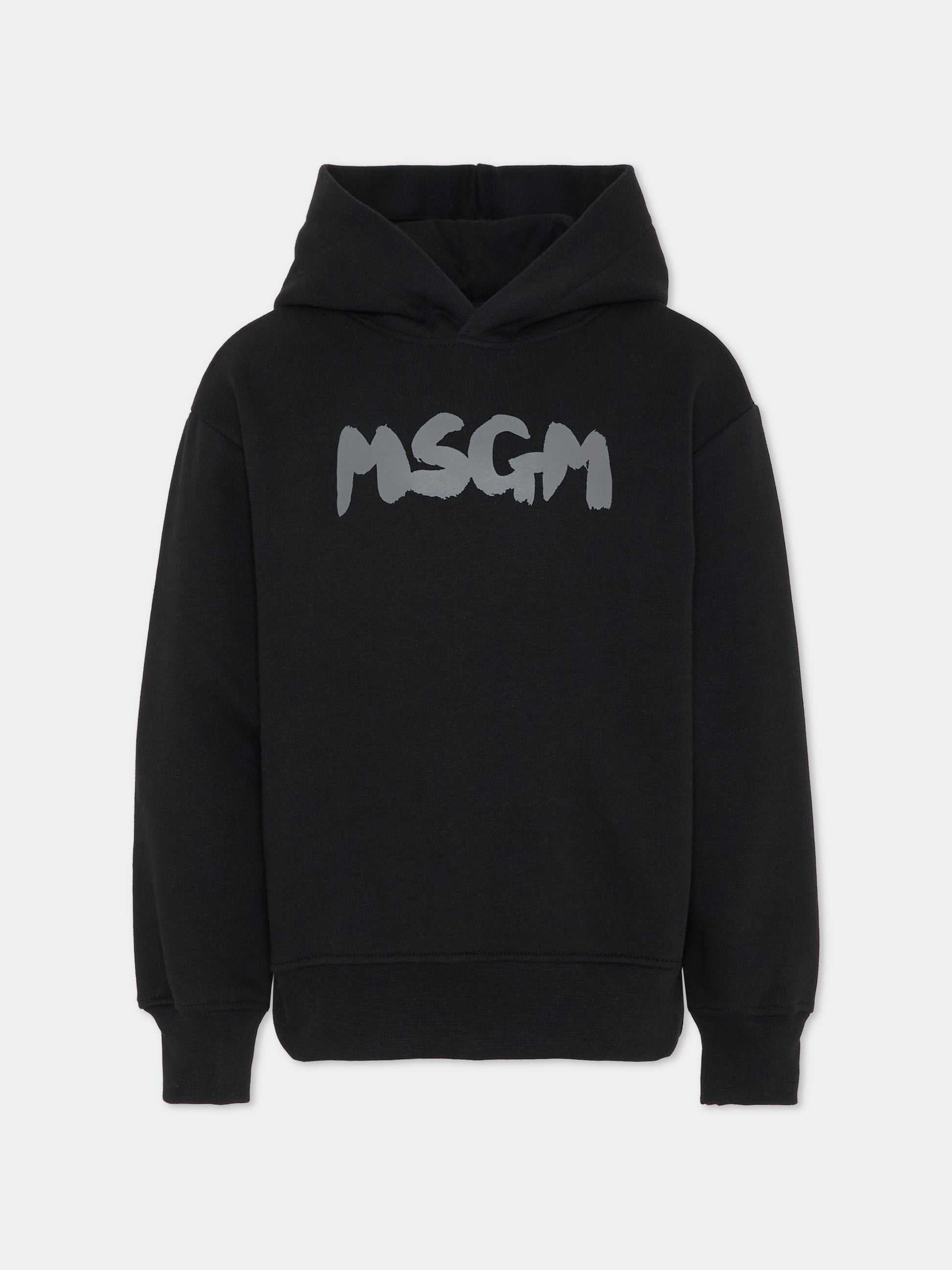 Felpa nera per bambini con logo,Msgm Kids,F5MSJUHS021 110