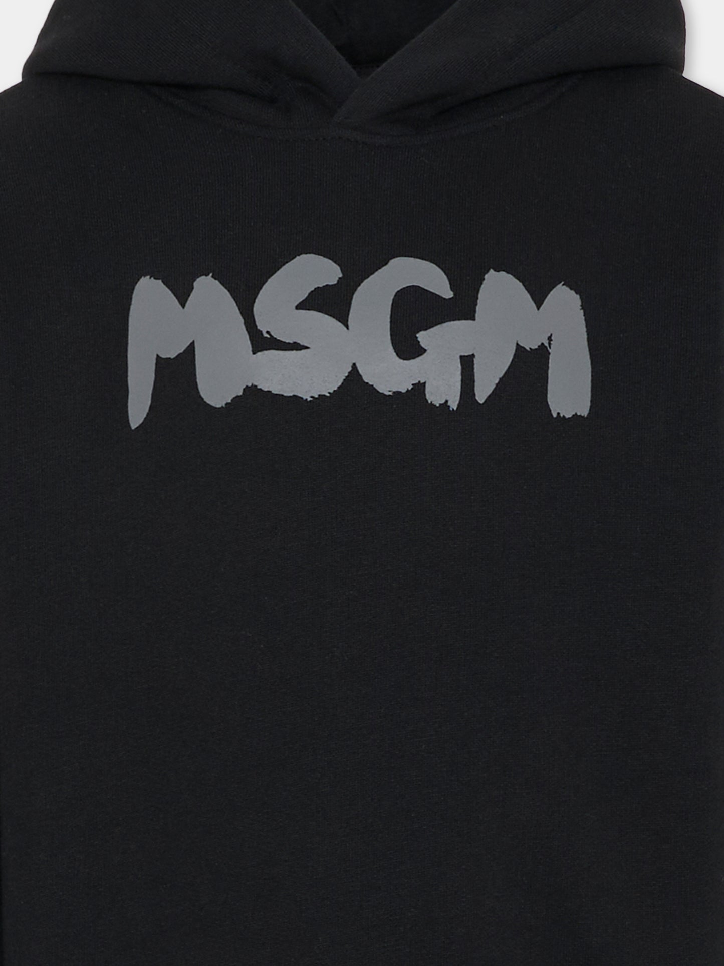 Felpa nera per bambini con logo,Msgm Kids,F5MSJUHS021 110