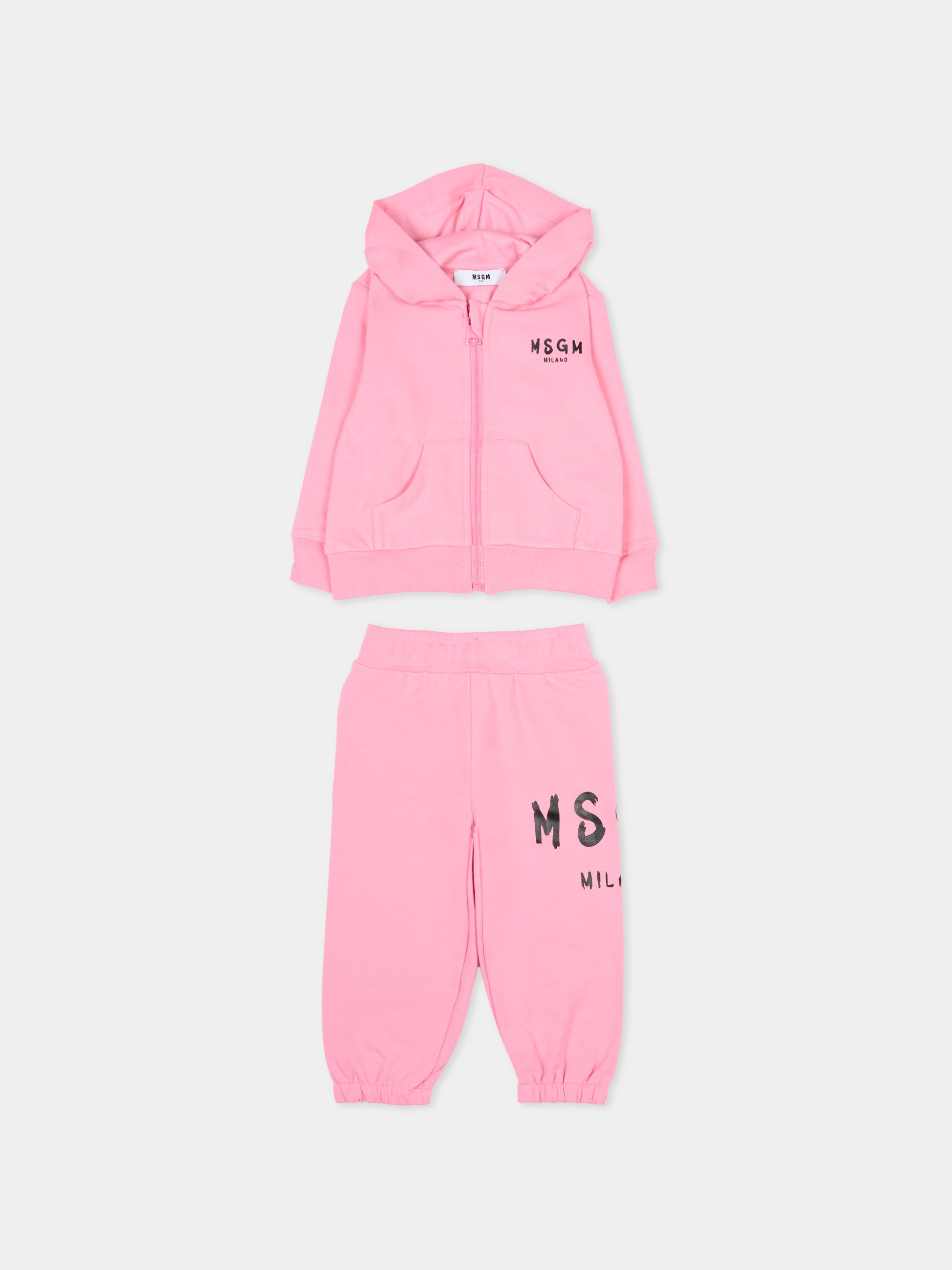 Completo rosa per neonata con logo,Msgm Kids,F5MSUNSF280 MS038
