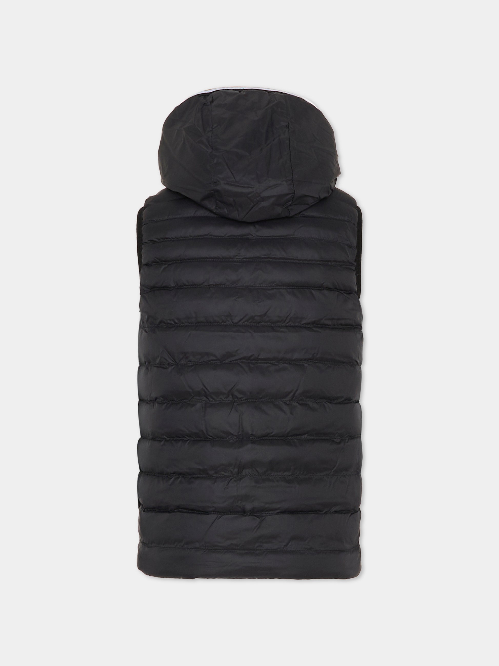 Gilet reversibile celeste per bambino con logo,Boss,J51234 049