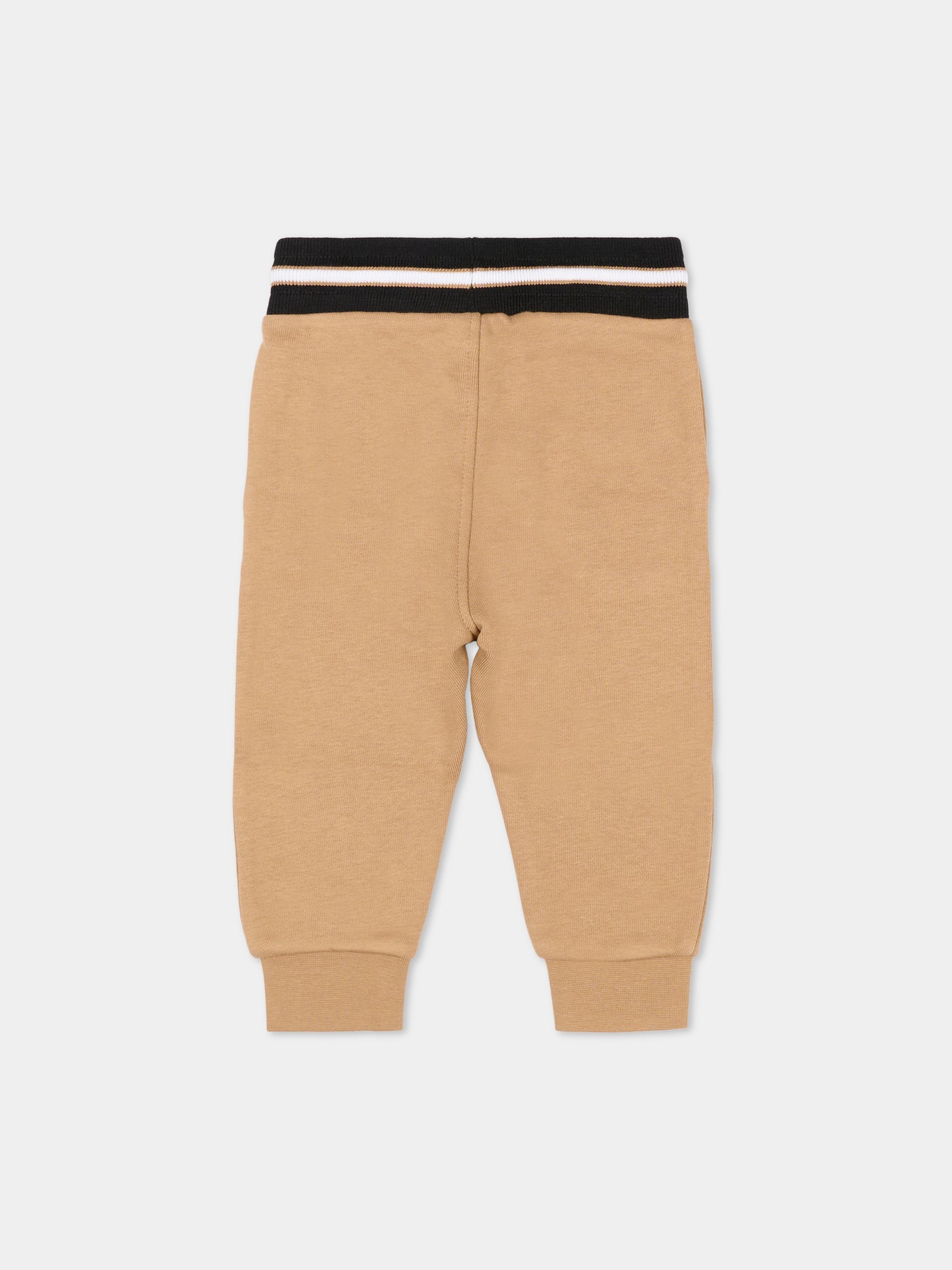 Pantaloni marroni per neonato con logo,Boss,J51272 269