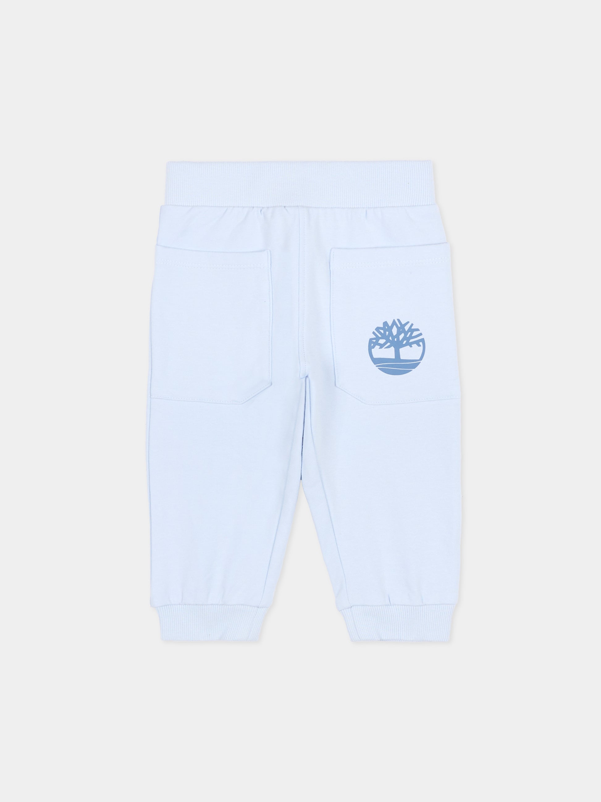 Pantaloni celesti per neonato con logo,Timberland,T60233 771