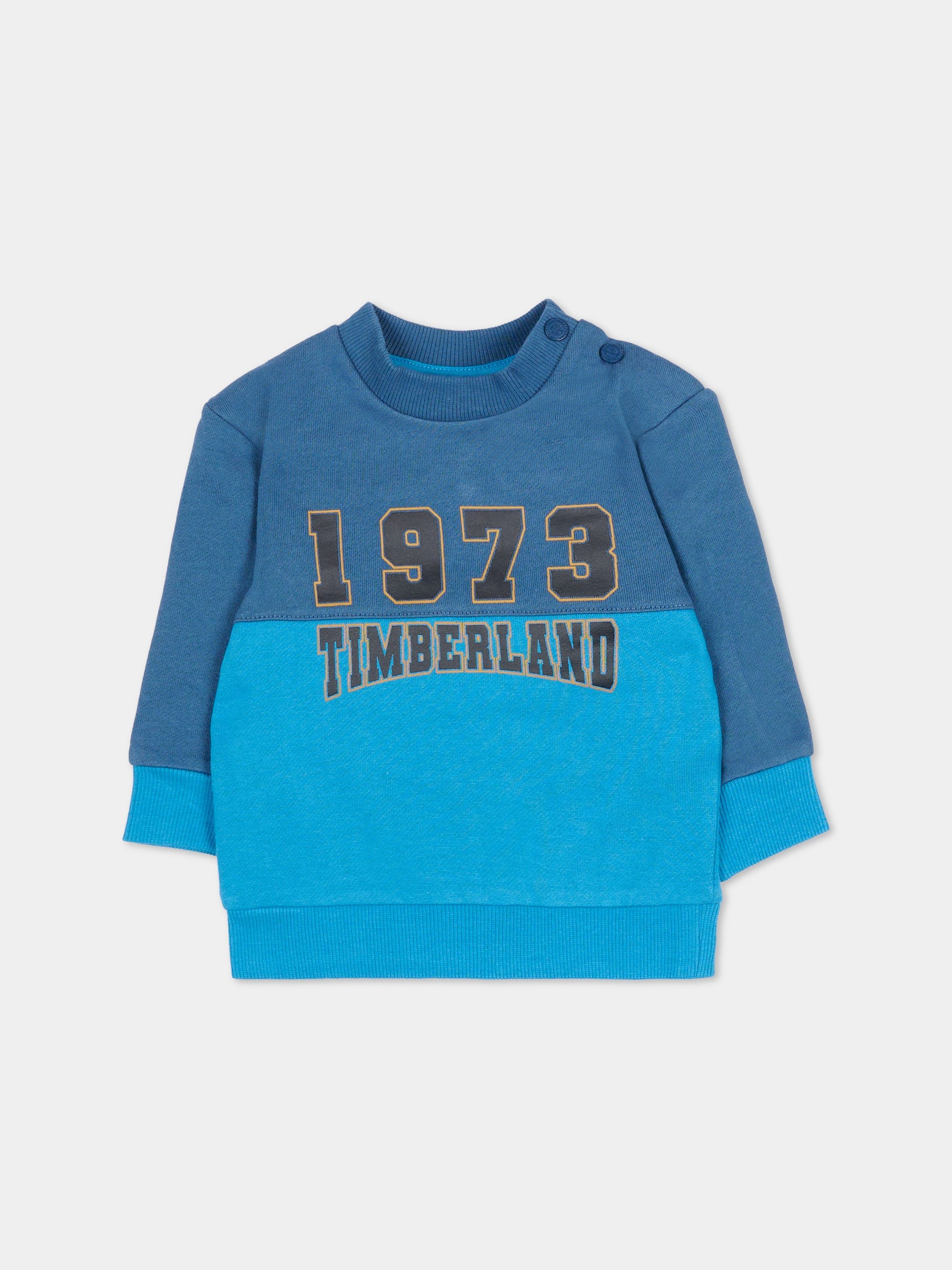 Felpa blu per neonato con logo,Timberland,T60257 827