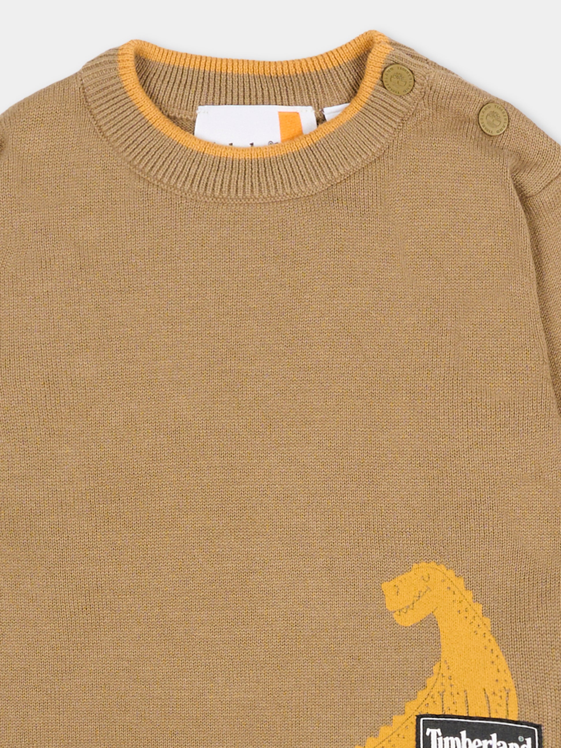 Maglione verde per neonato con dinosauro,Timberland,T60261 260