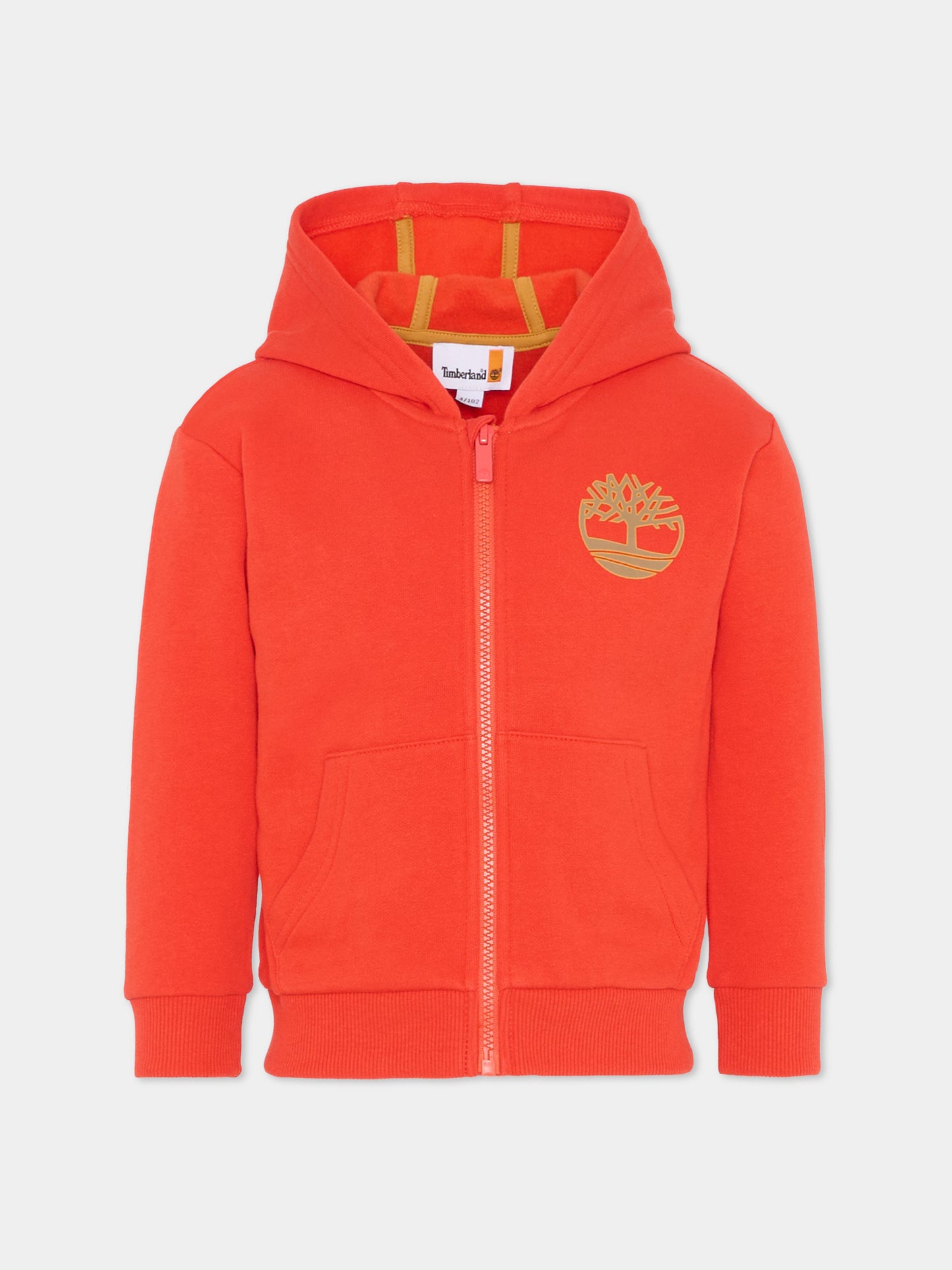 Felpa rossa per bambino con logo,Timberland,T60262 98G