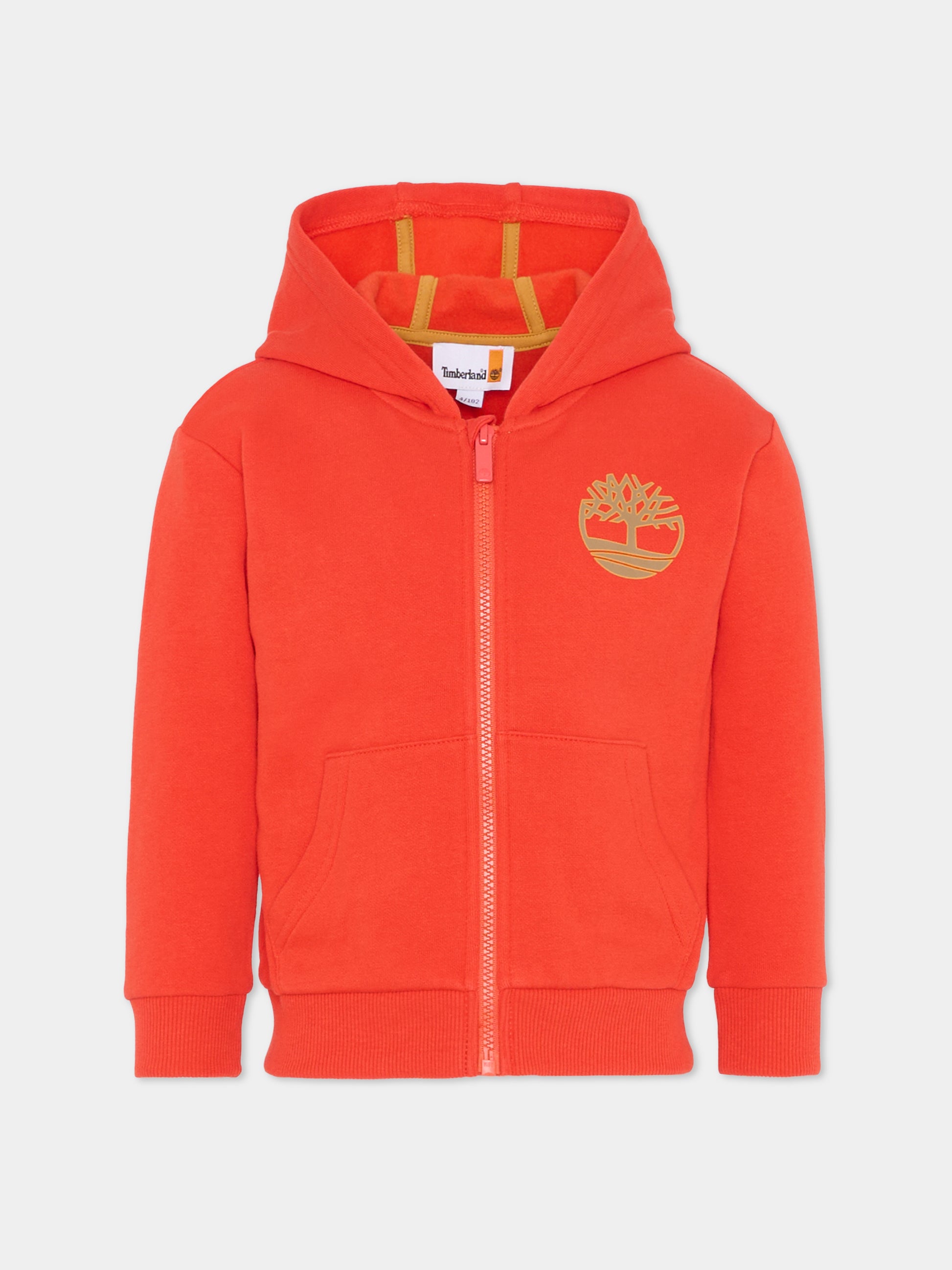 Felpa rossa per bambino con logo,Timberland,T60262 98G