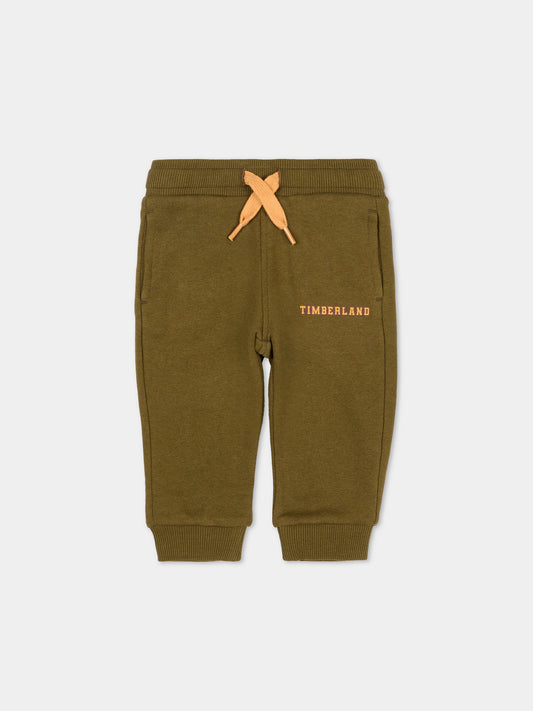 Pantaloni verdi per neonato con logo,Timberland,T60265 64J