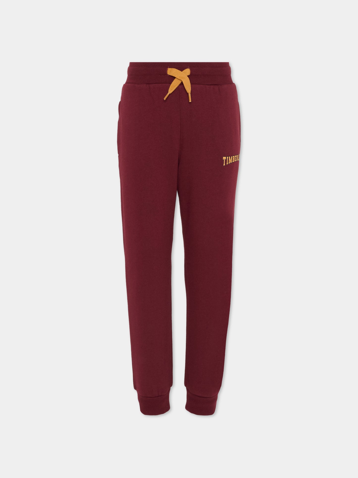 Pantaloni bordeaux per bambino con logo,Timberland,T60329 95A