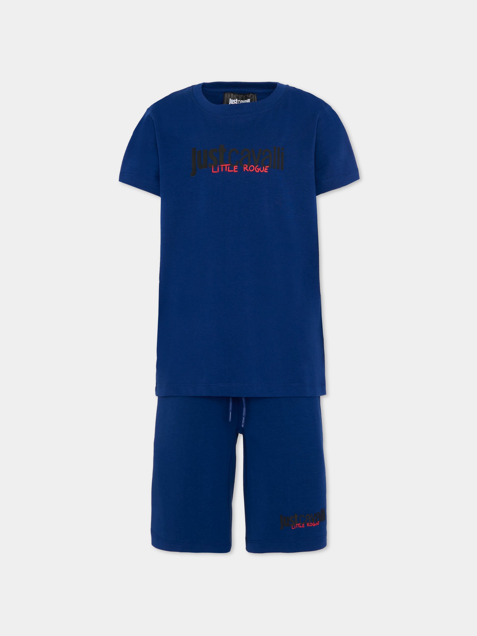 Completo sportivo blu per bambino con logo,Just Cavalli Kids,JBP26023CJ BLUE BELLWHETHER