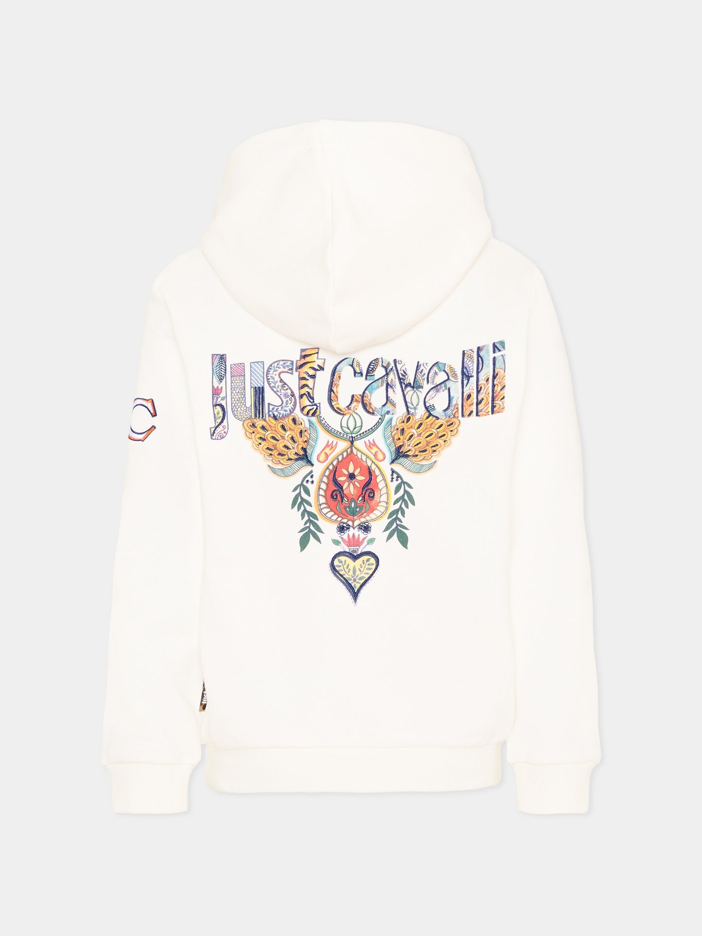 Felpa avorio per bambino con logo,Just Cavalli Kids,JBP26073FE PRISTINE