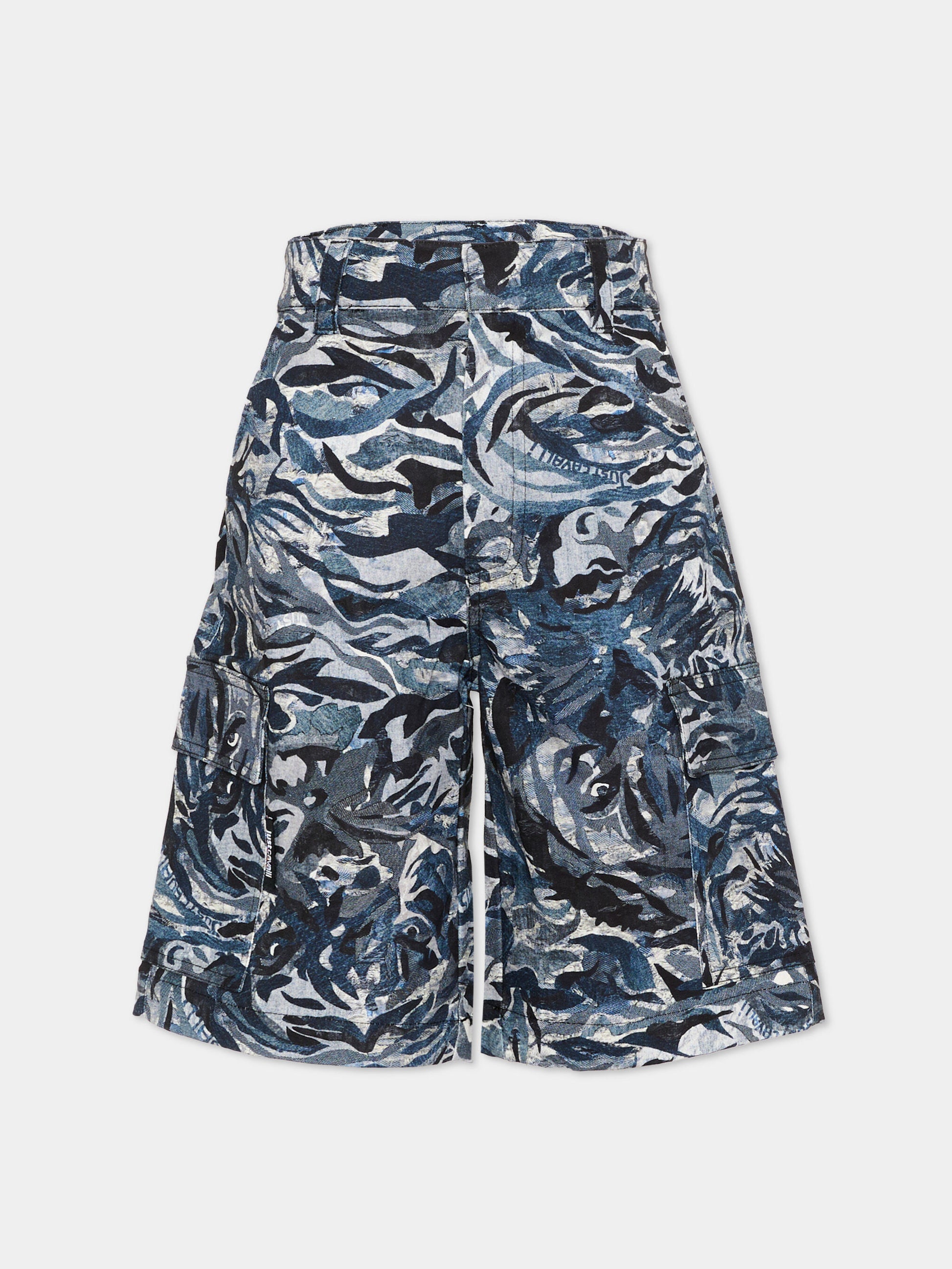 Shorts cargo nero per bambino,Just Cavalli Kids,JBP26155BE BLACK