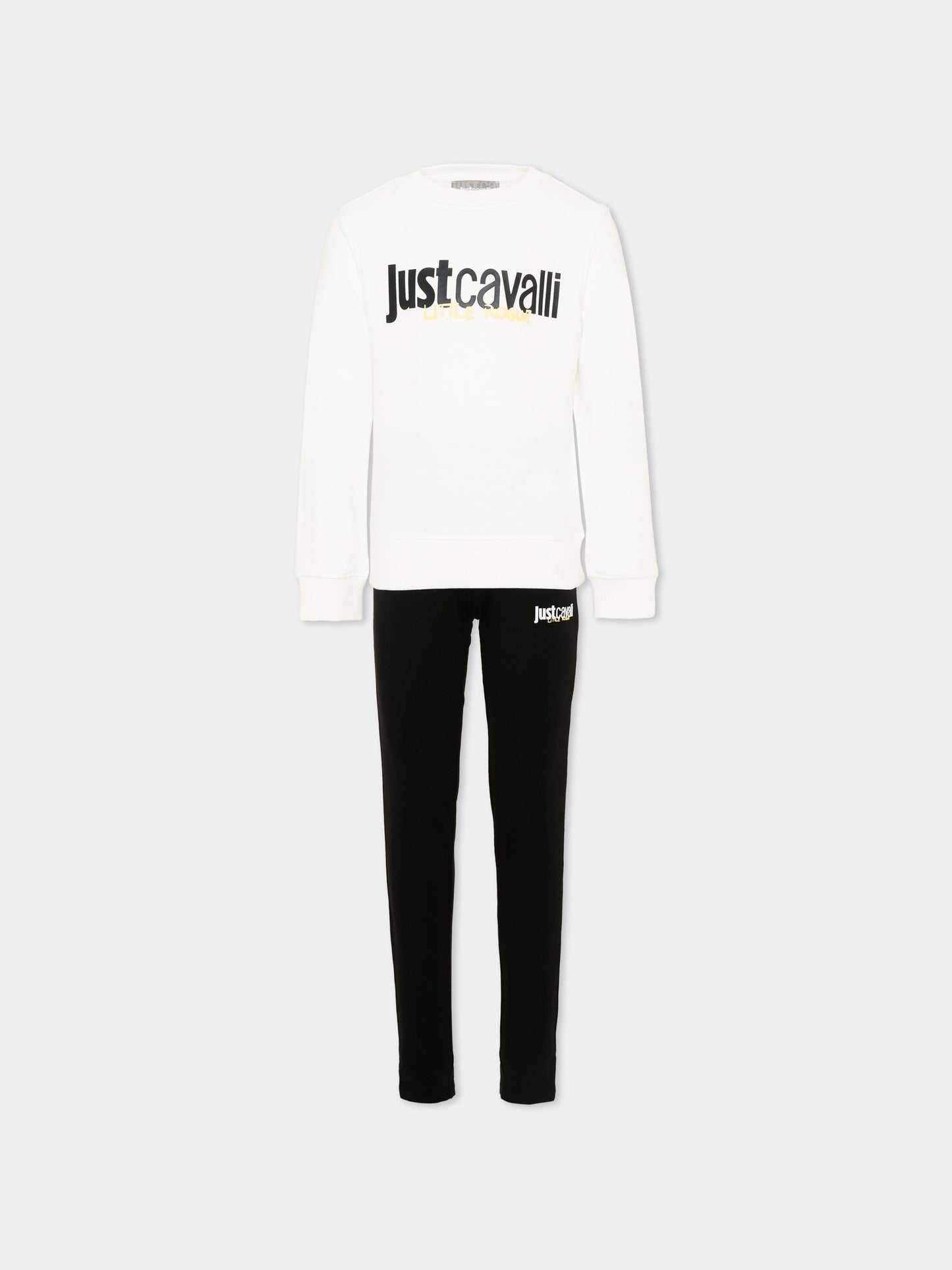 Completo sportivo bianco per bambina con logo,Just Cavalli Kids,JGP26011CF WHITE