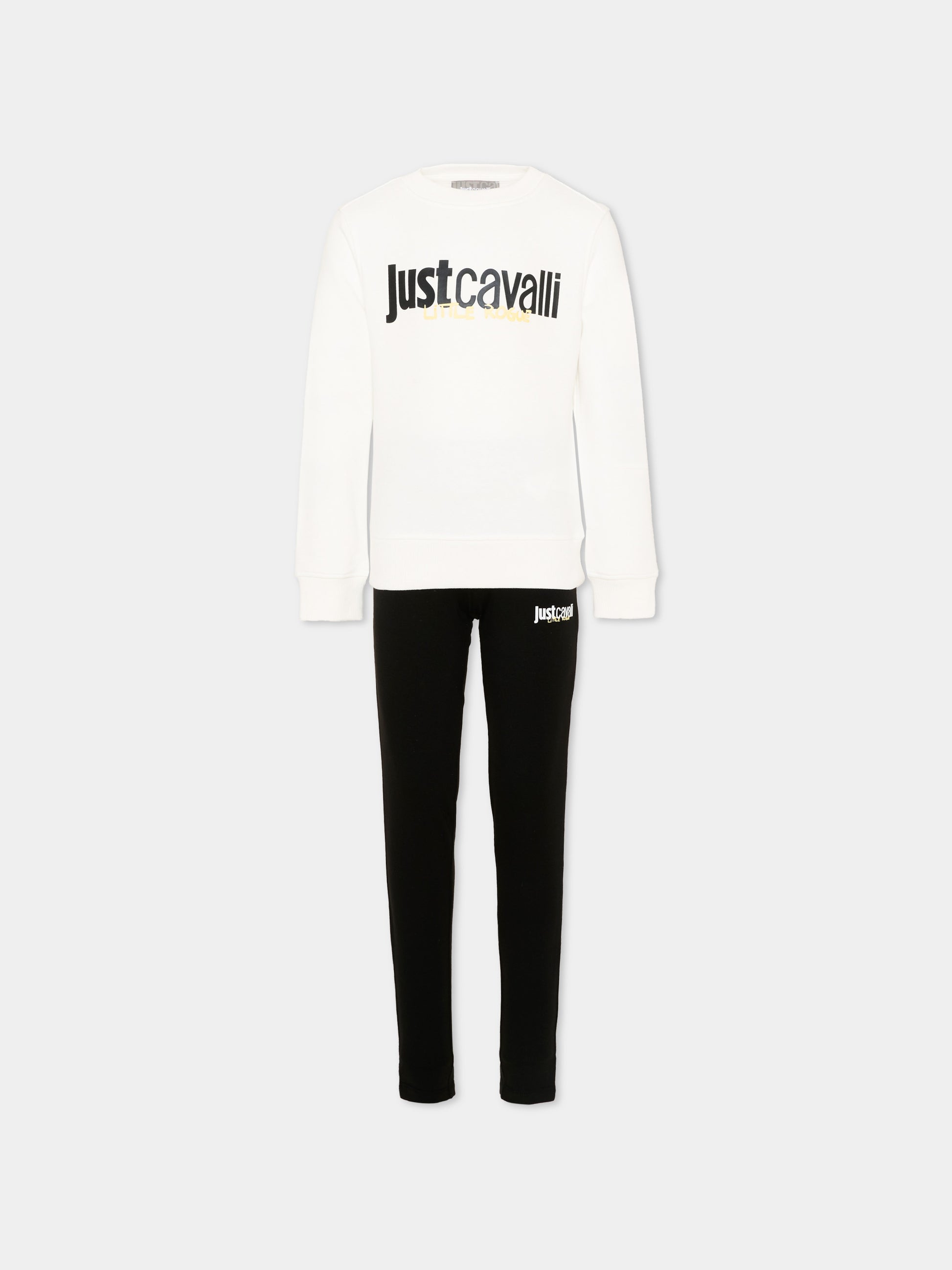 Completo sportivo bianco per bambina con logo,Just Cavalli Kids,JGP26011CF WHITE