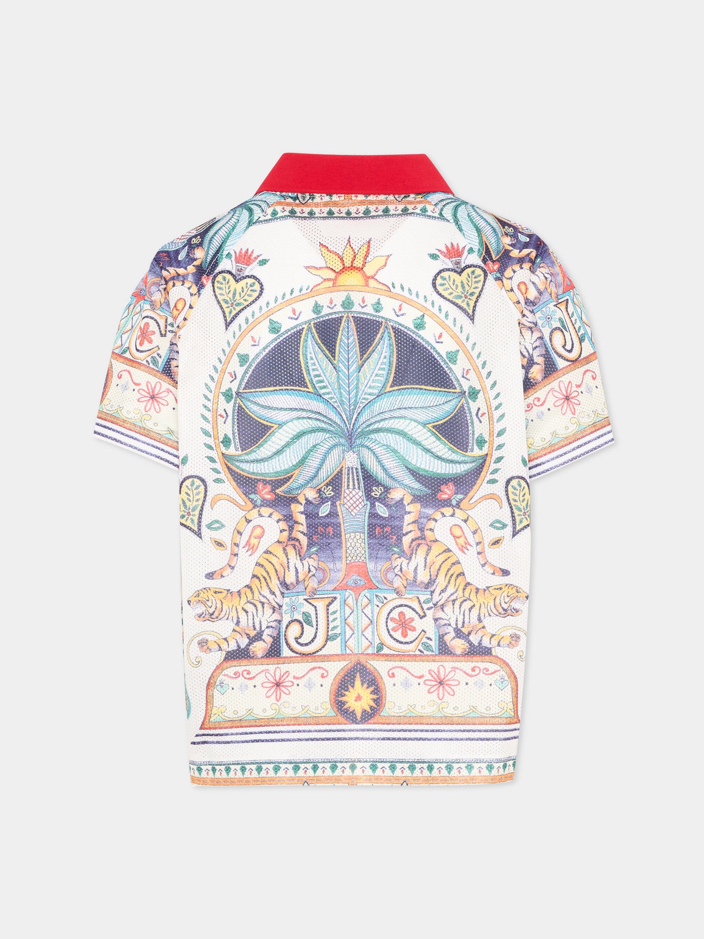 Polo multicolor per bambino con logo,Just Cavalli Kids,JGP26106PO PALM PRISTINE