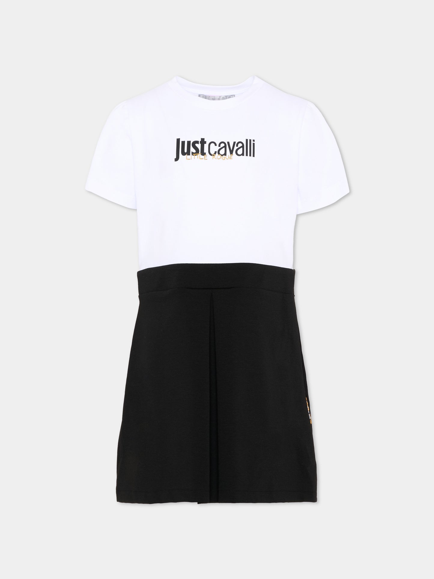 Vestito bianco per bambina con logo,Just Cavalli Kids,JGP26161VE WHITE