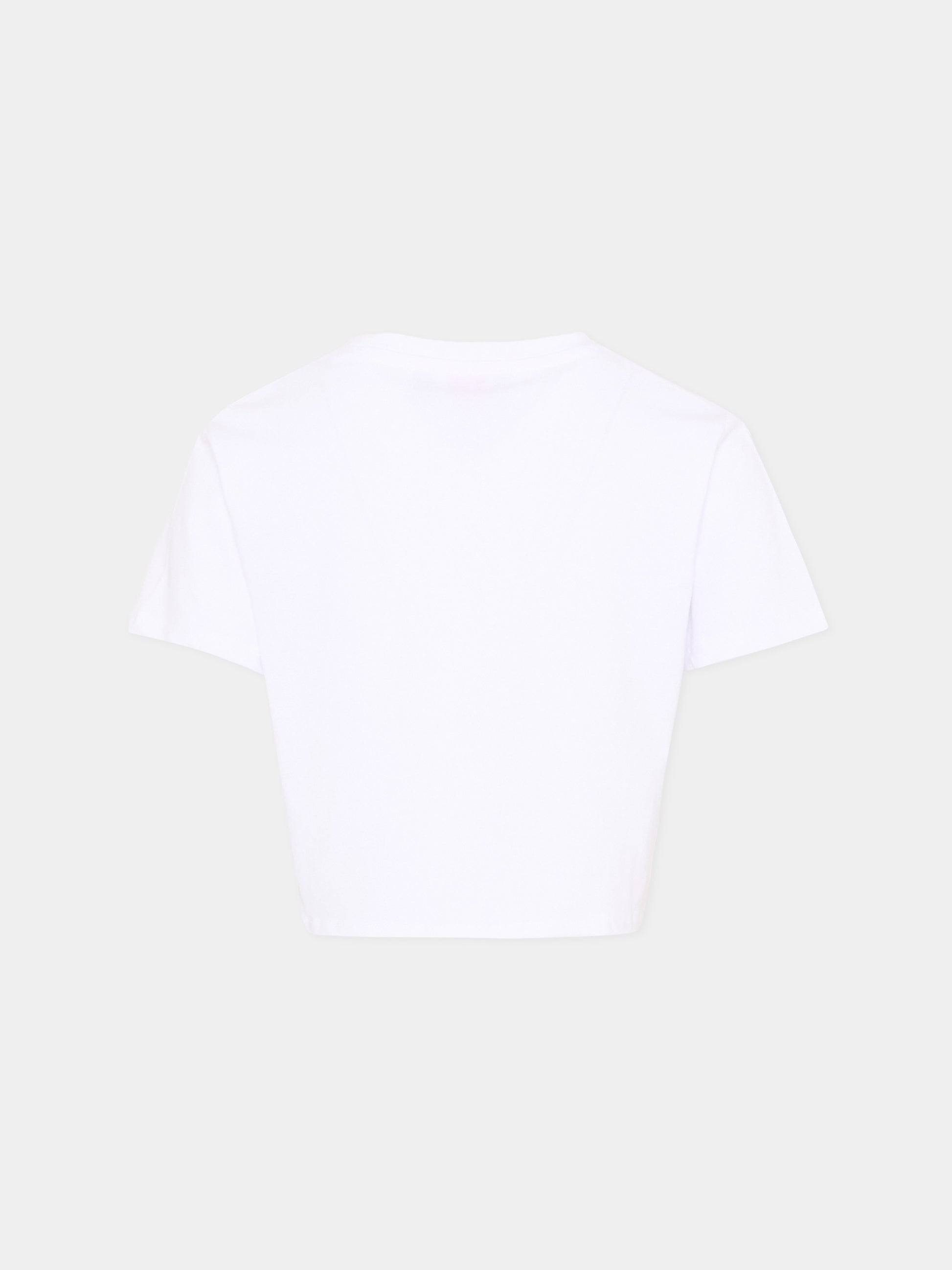 T-Shirt bianca per bambina con logo,Just Cavalli Kids,JGP26163TS WHITE