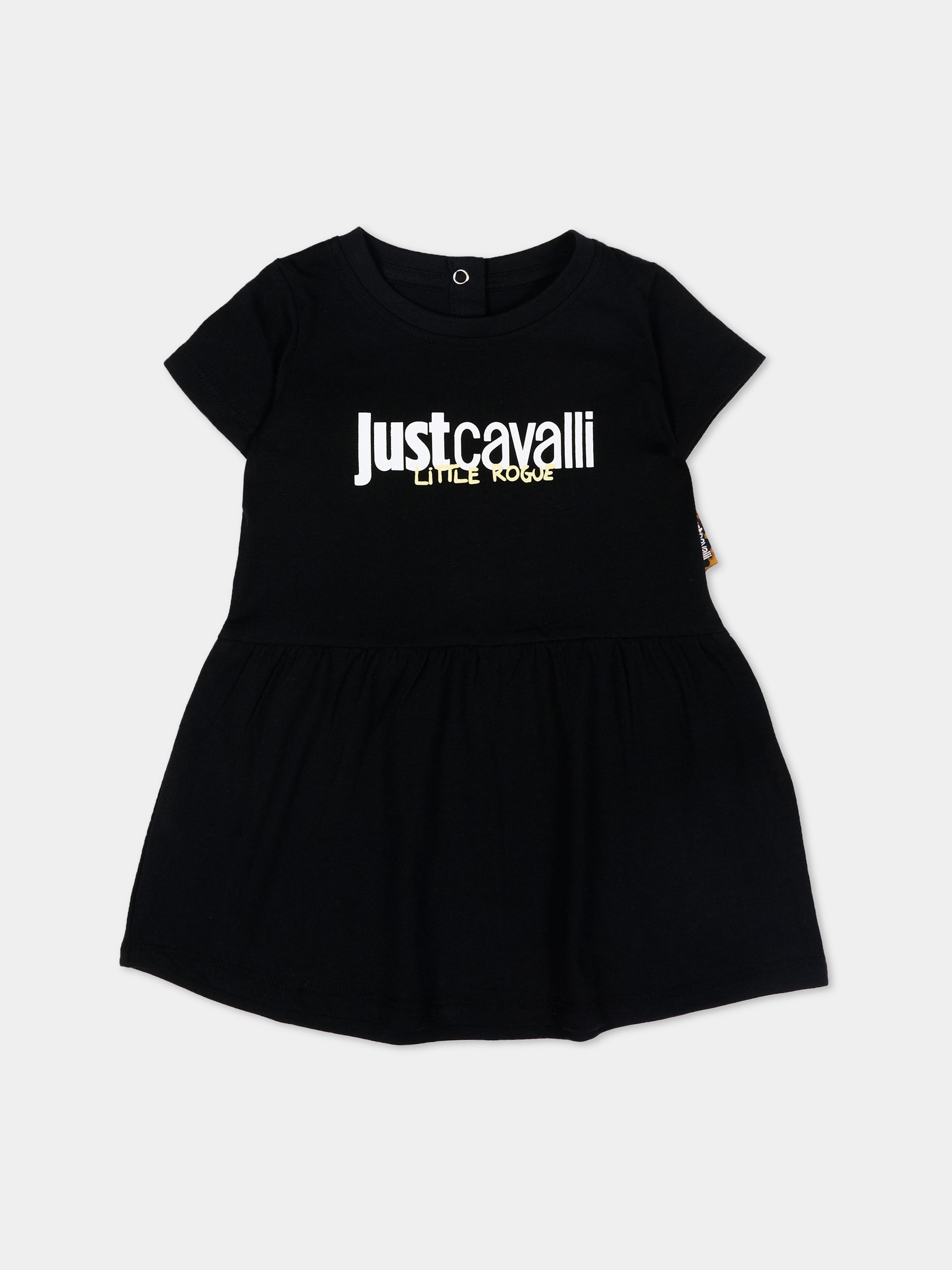 Vestito nero per neonata con logo,Just Cavalli Kids,JIP26026VE BLACK