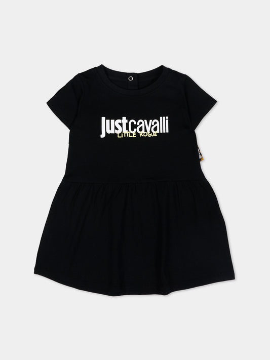 Vestito nero per neonata con logo,Just Cavalli Kids,JIP26026VE BLACK