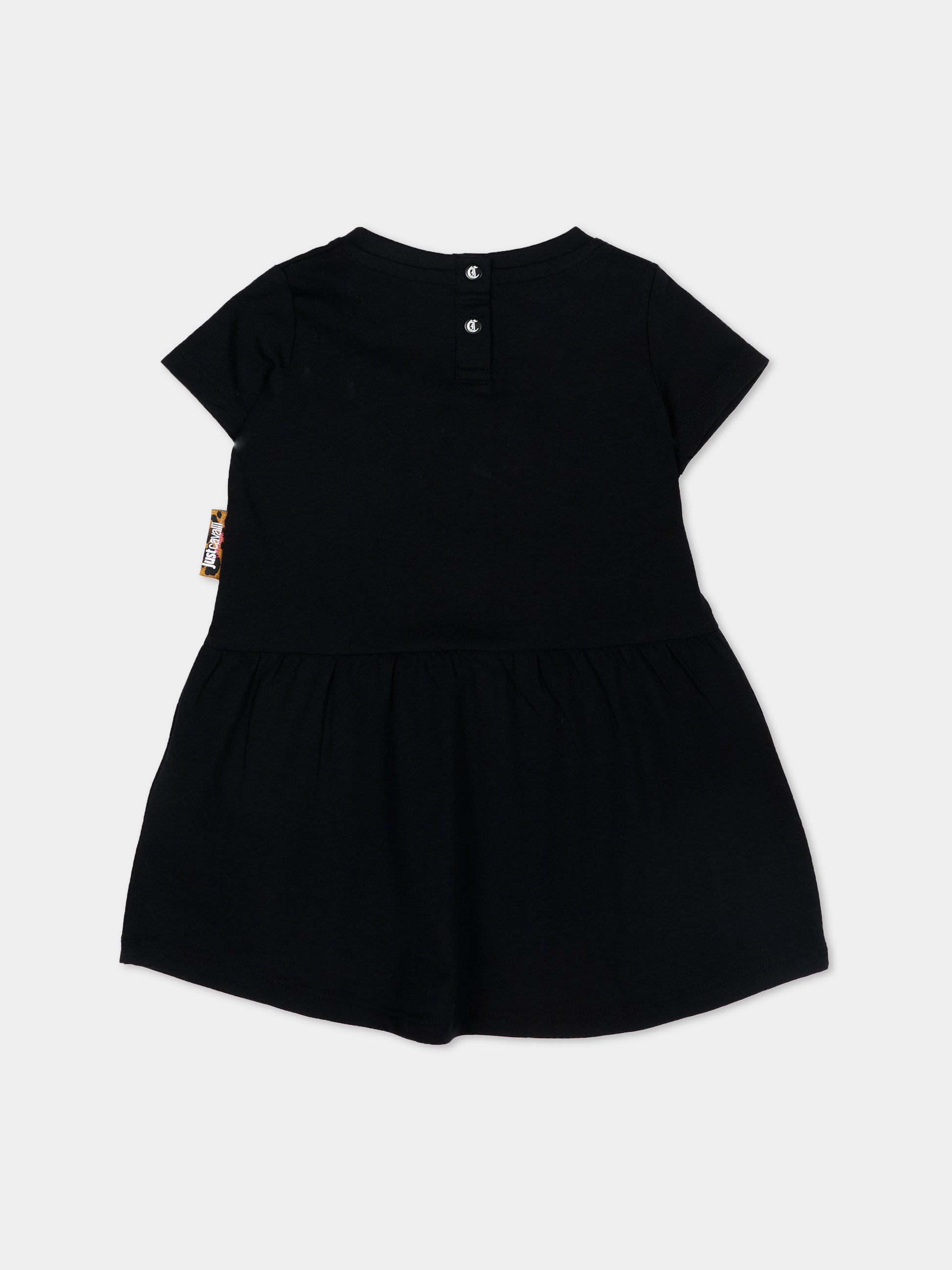 Vestito nero per neonata con logo,Just Cavalli Kids,JIP26026VE BLACK