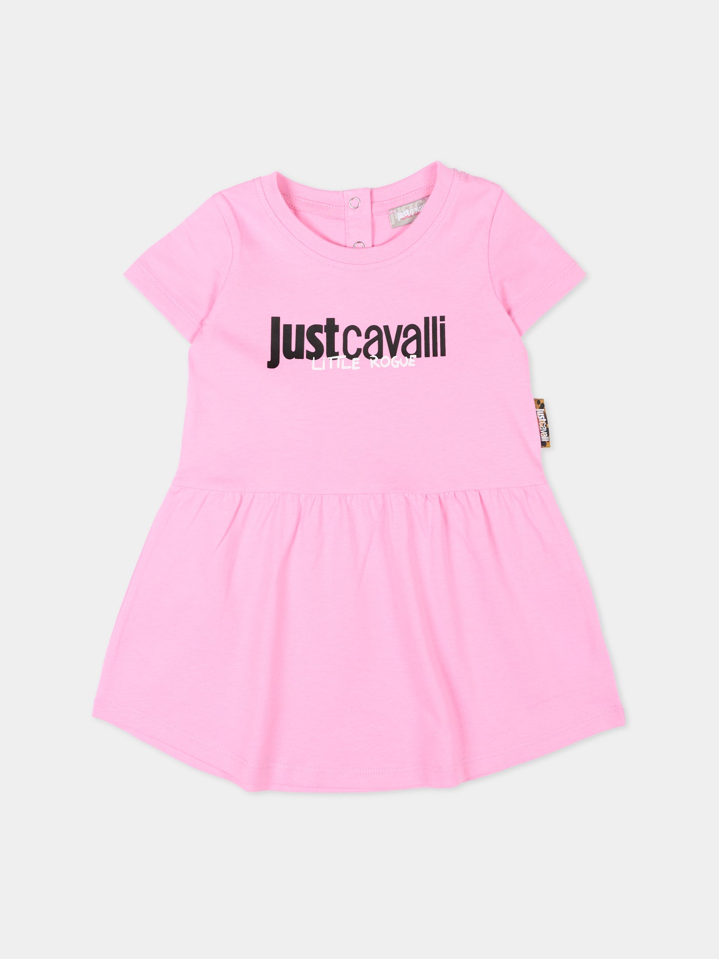 Vestito rosa per neonata con logo,Just Cavalli Kids,JIP26026VE PINK BEGONIA