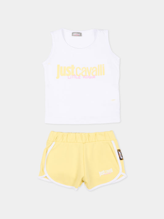 Completo sportivo bianco per neonata con logo,Just Cavalli Kids,JIP26030CJ WHITE