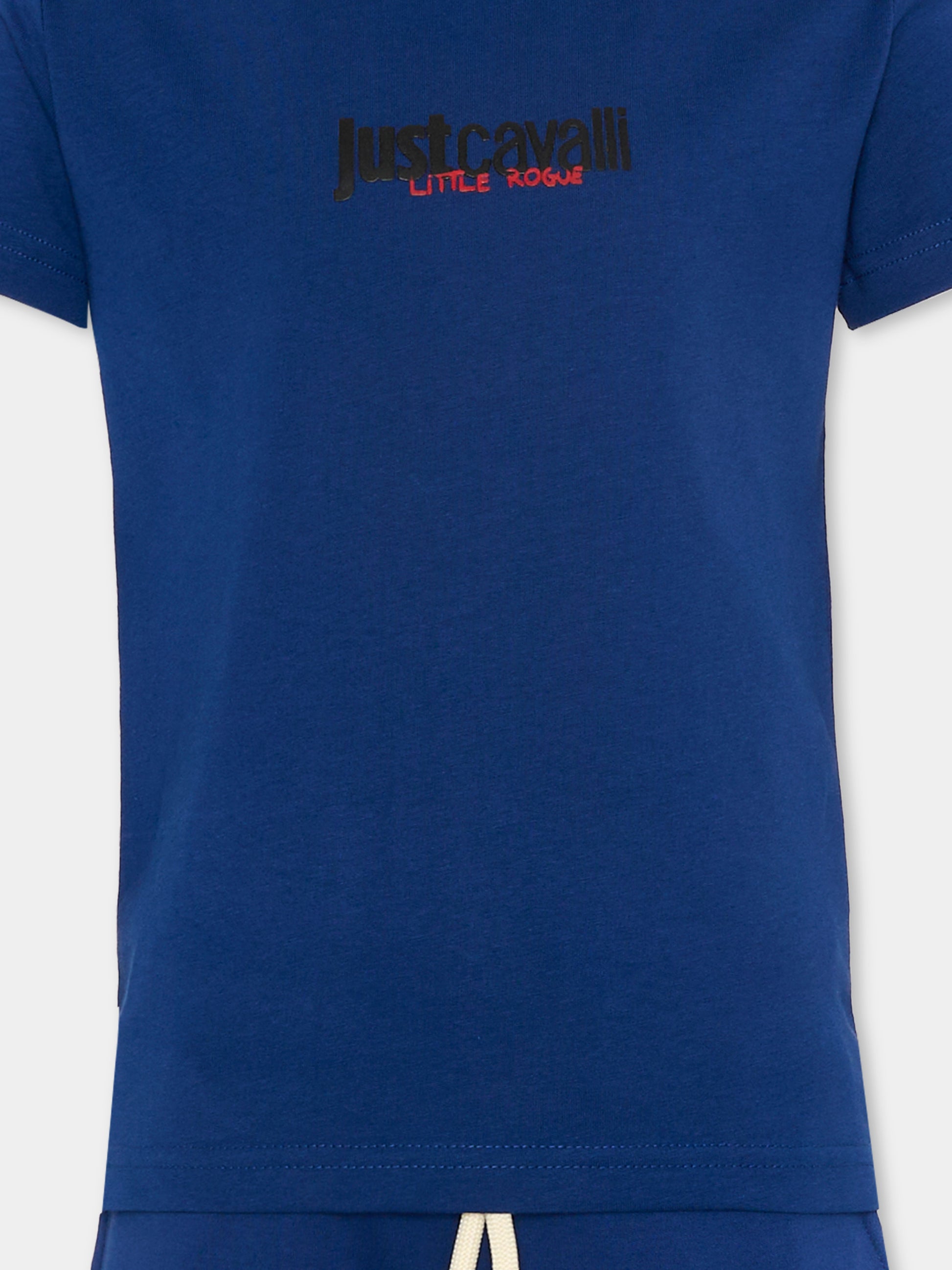 Completo sportivo blu per bambino con logo,Just Cavalli Kids,JIP26044CJ BLUE BELLWHETHER