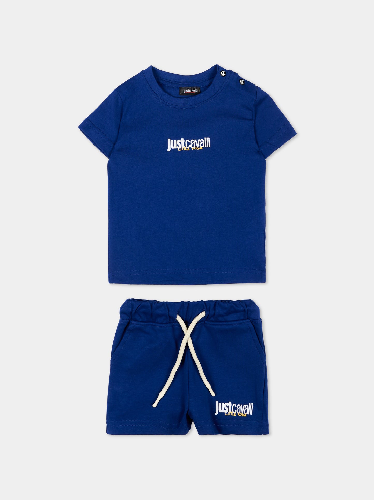 Completo sportivo blu per neonato con logo,Just Cavalli Kids,JIP26044CJ BLUE MAZARINE