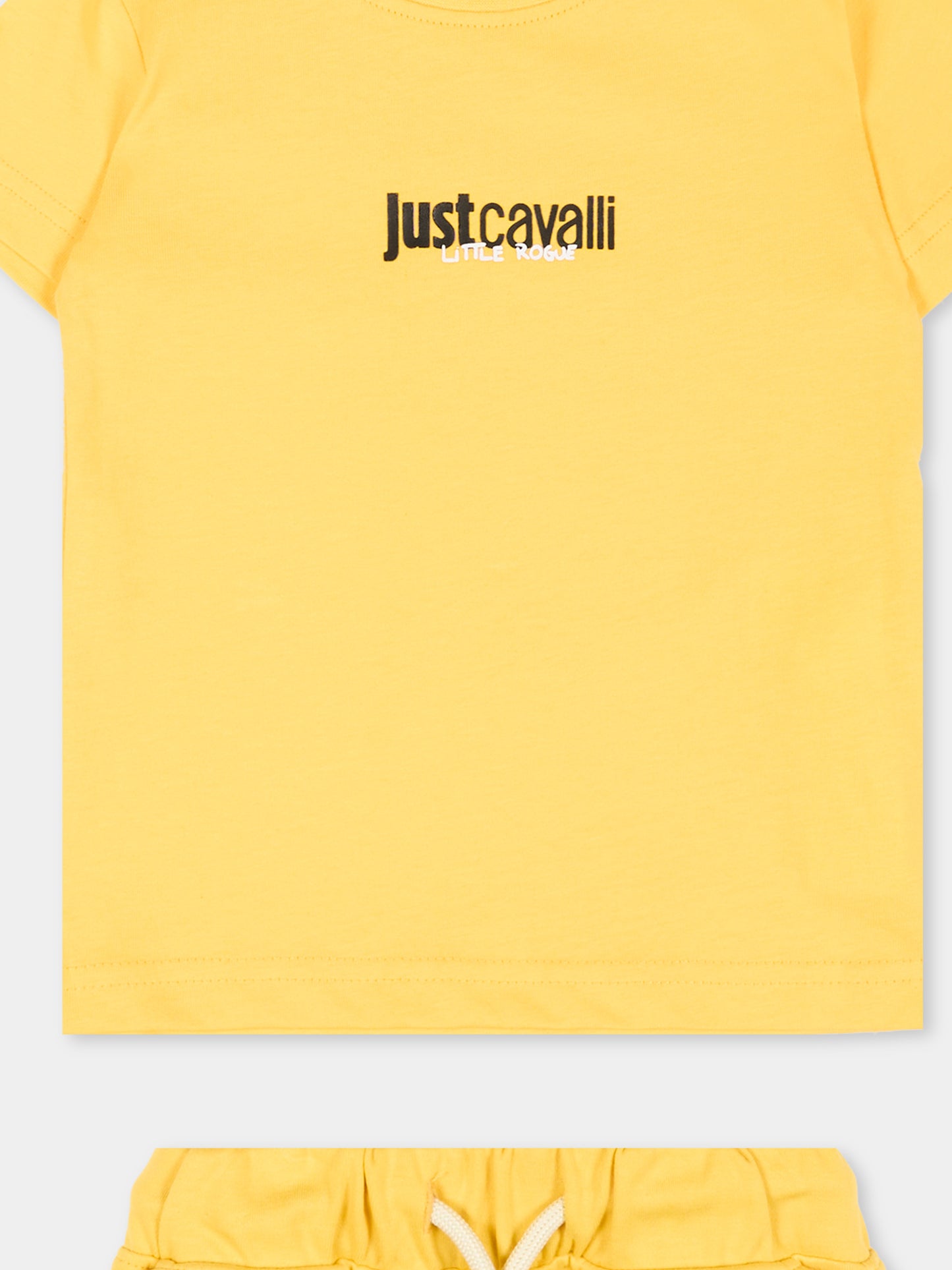 Completo sportivo giallo per neonato con logo,Just Cavalli Kids,JIP26044CJ YELLOW DAFFODIL