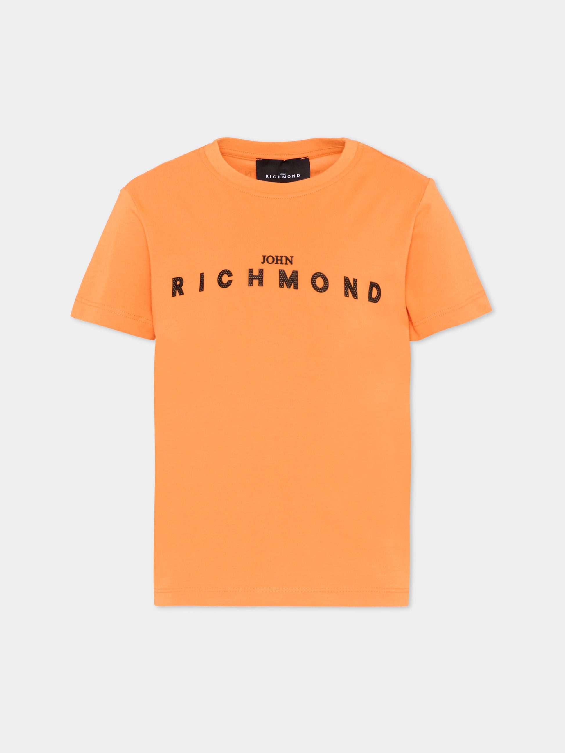 T-Shirt arancione per bambini con logo,Richmond,RBP26008TS ORANGE PEEL